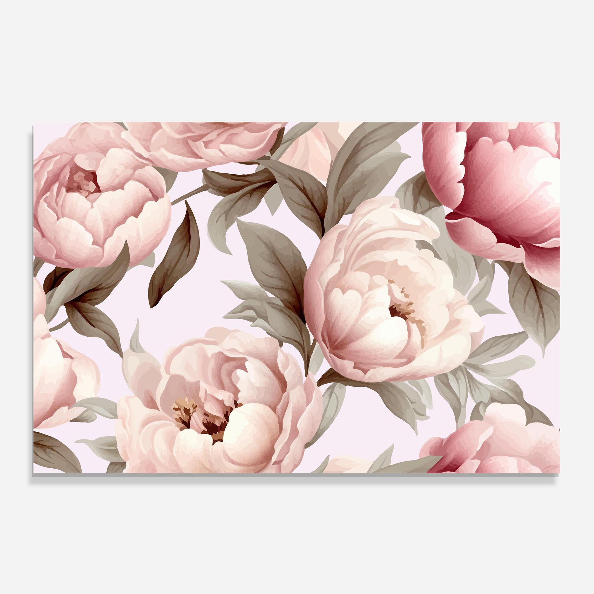 Panou Sticla Bucatarie Pink Peony Buds mockup 0