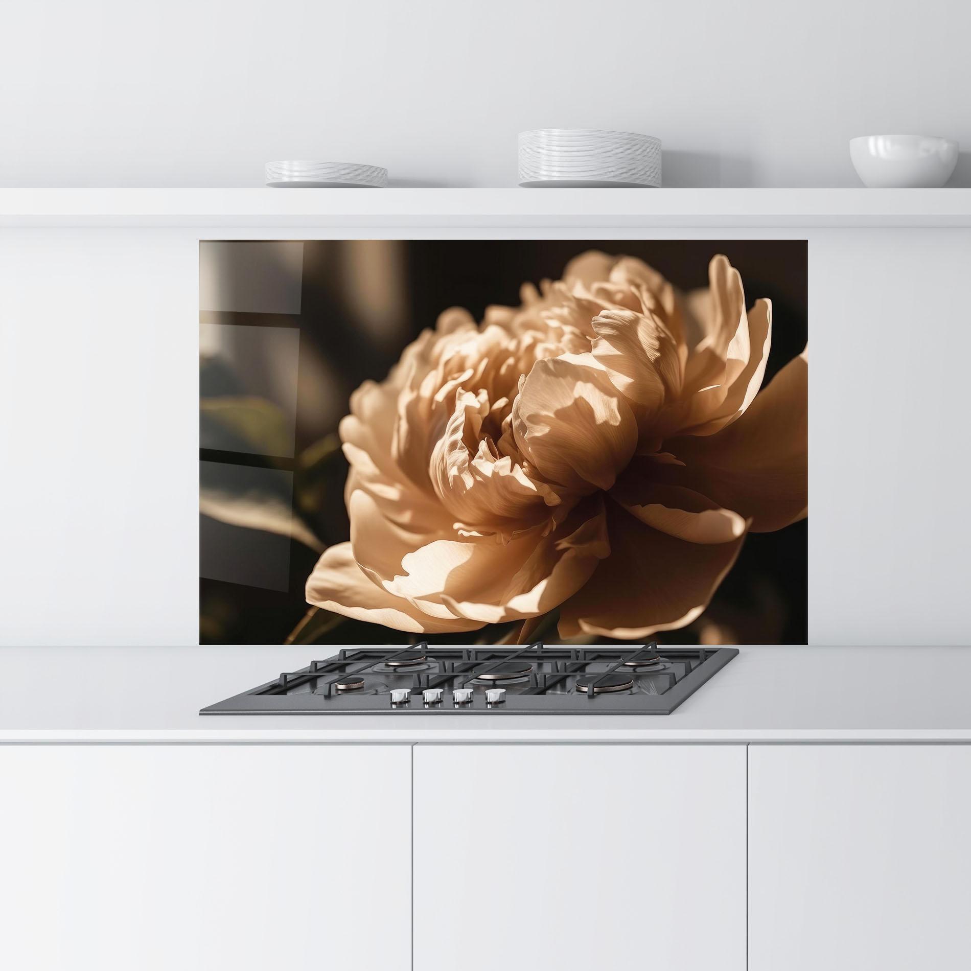 Panou Sticla Bucatarie Cream Peony mockup 9