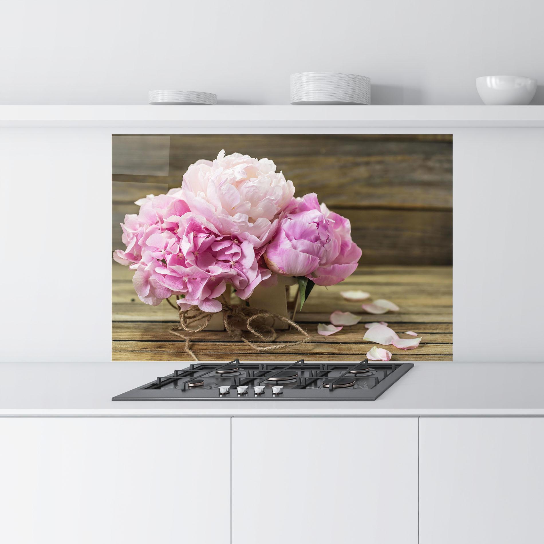 Panou Sticla Bucatarie Peony On Table mockup 9
