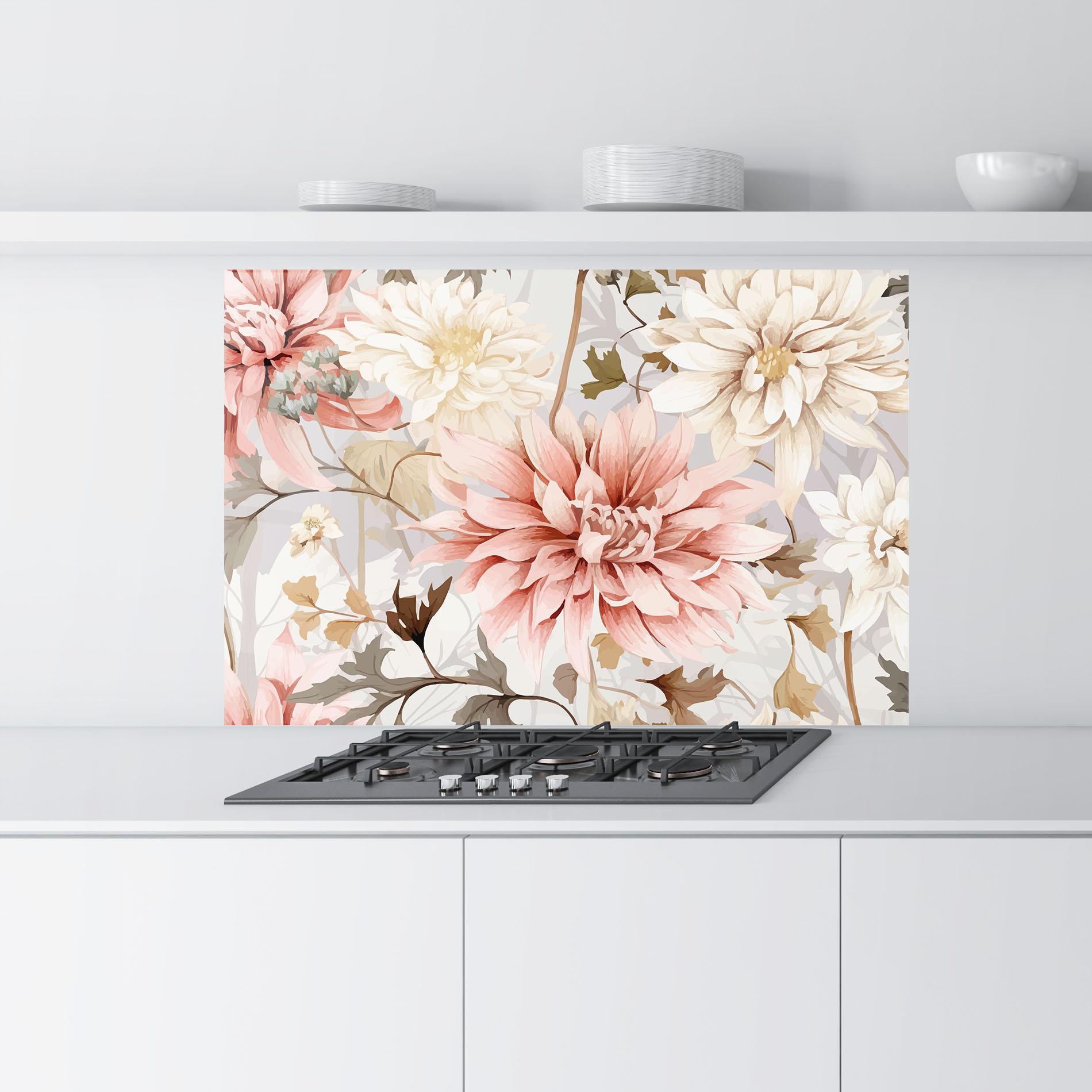 Panou Sticla Bucatarie Pink Cream Open Peony mockup 9