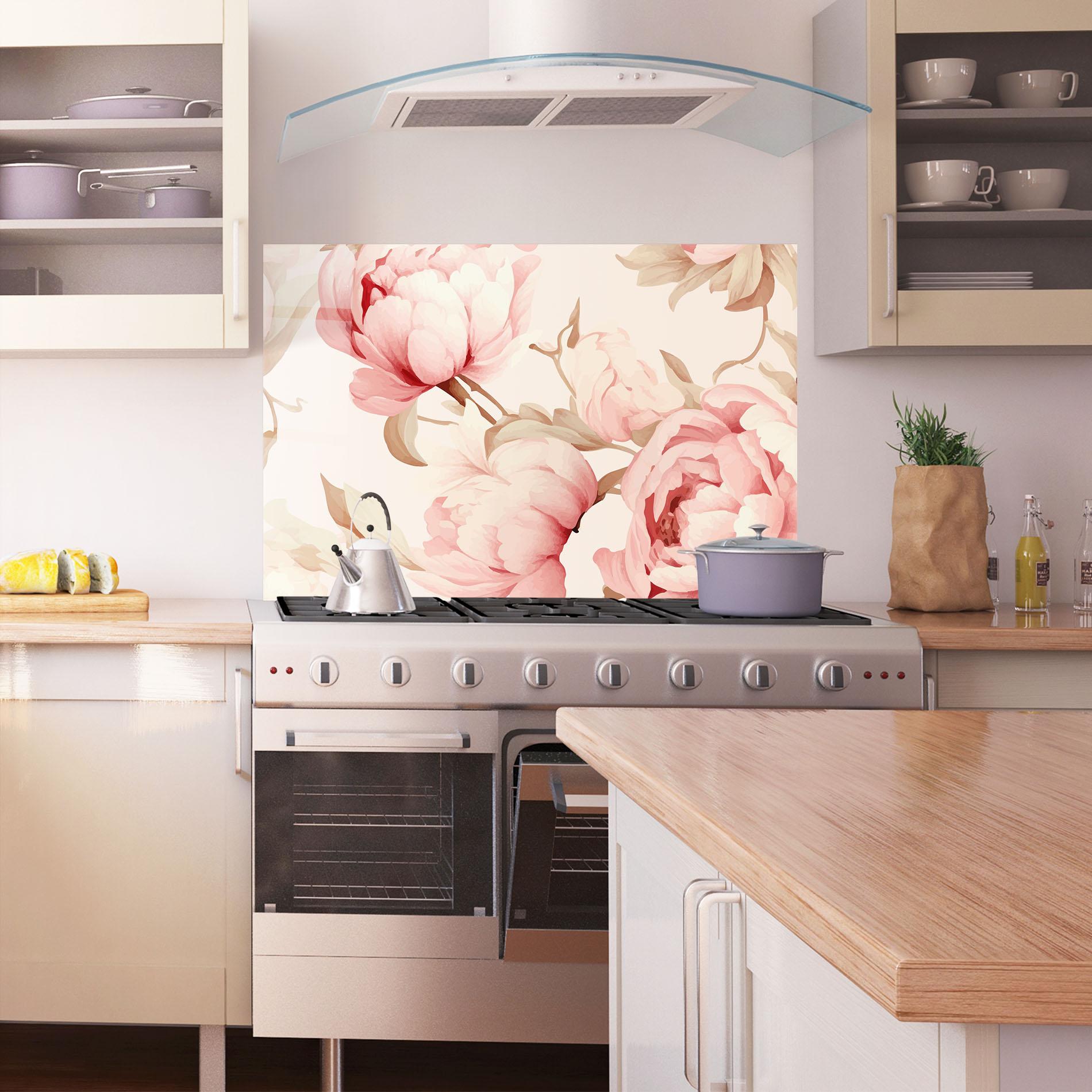Panou Sticla Bucatarie Pastel Peony mockup 1