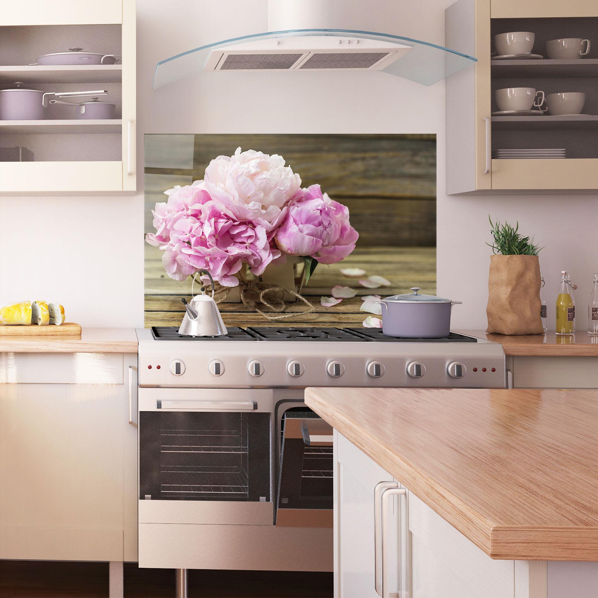 Panou Sticla Bucatarie Peony On Table mockup 1