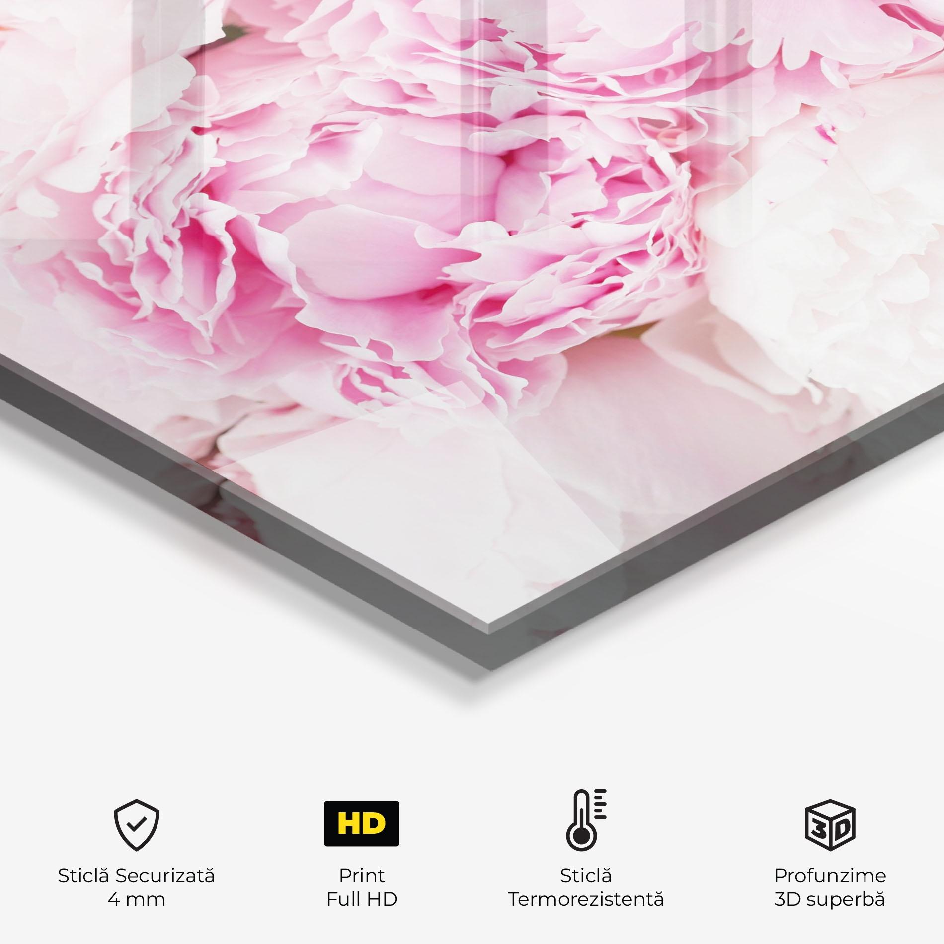 Panou Sticla Bucatarie Dreamy Pink Pastel Peony mockup 2