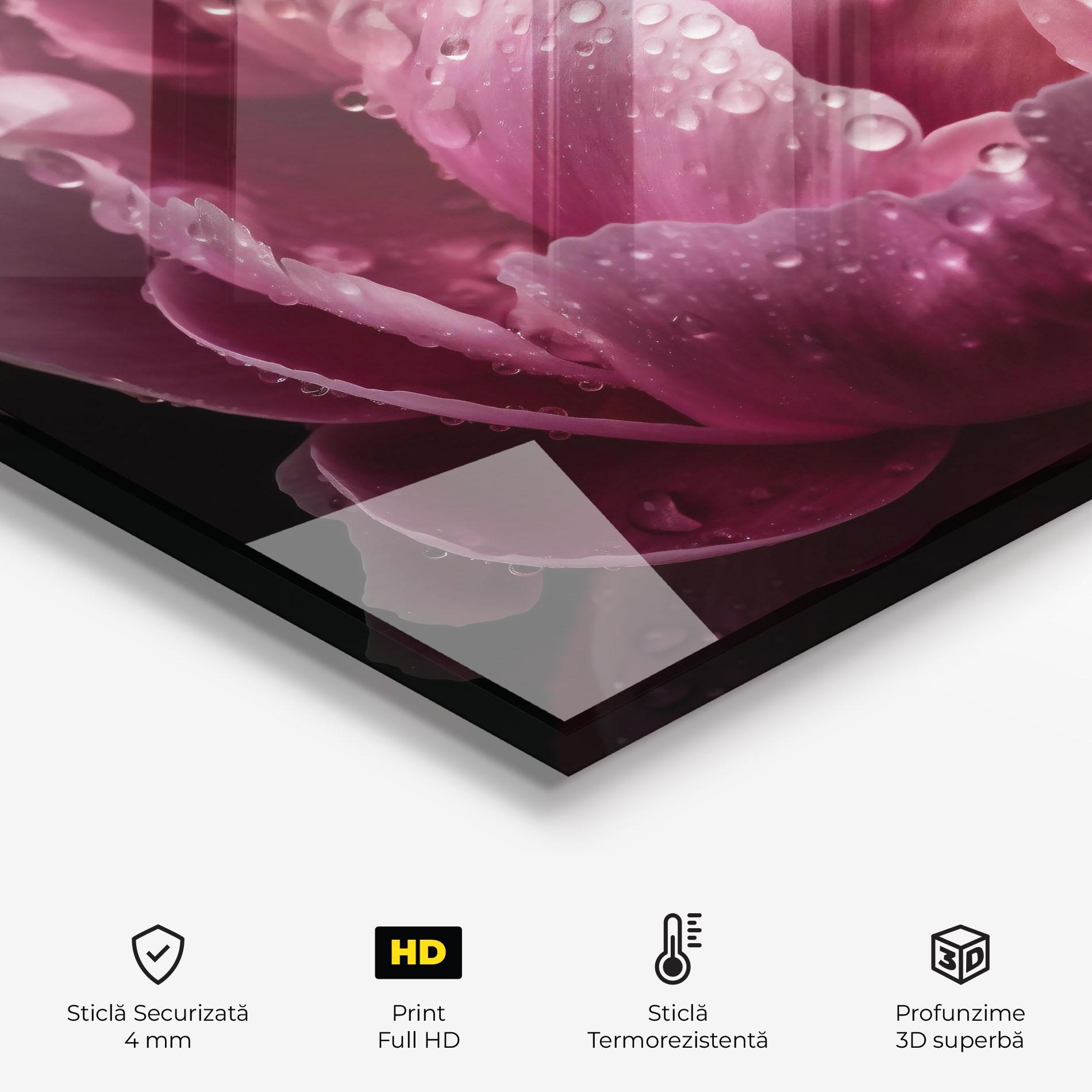 Panou Sticla Bucatarie Peony Close Up After Rain mockup 2