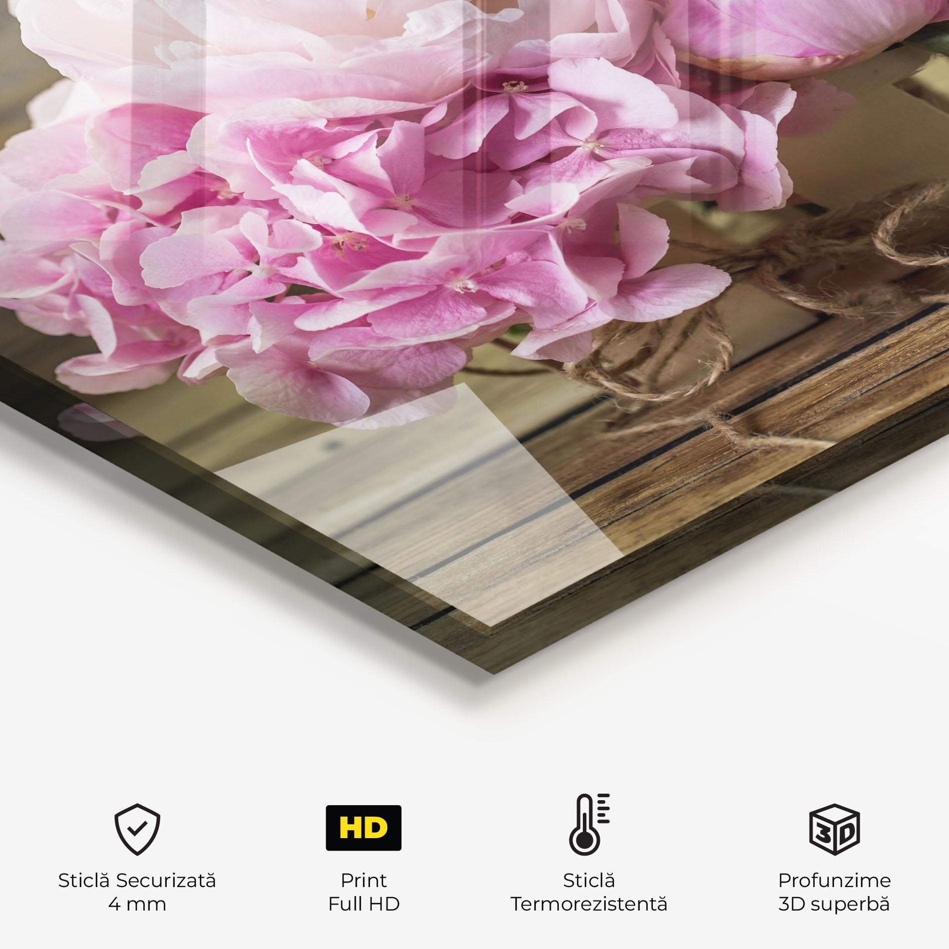 Panou Sticla Bucatarie Peony On Table mockup 2