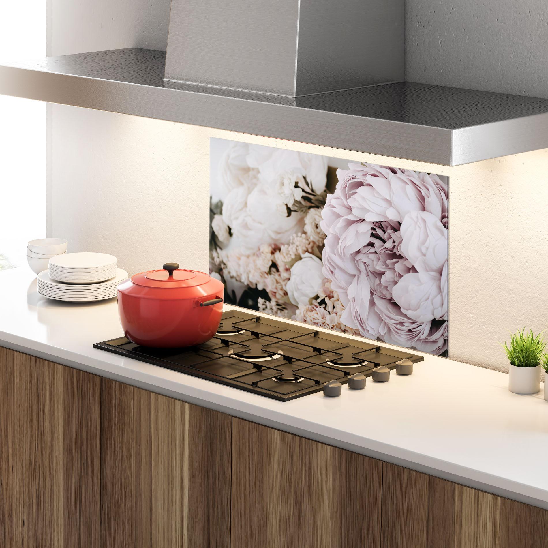 Panou Sticla Bucatarie Grey Peony Bouquet mockup 4