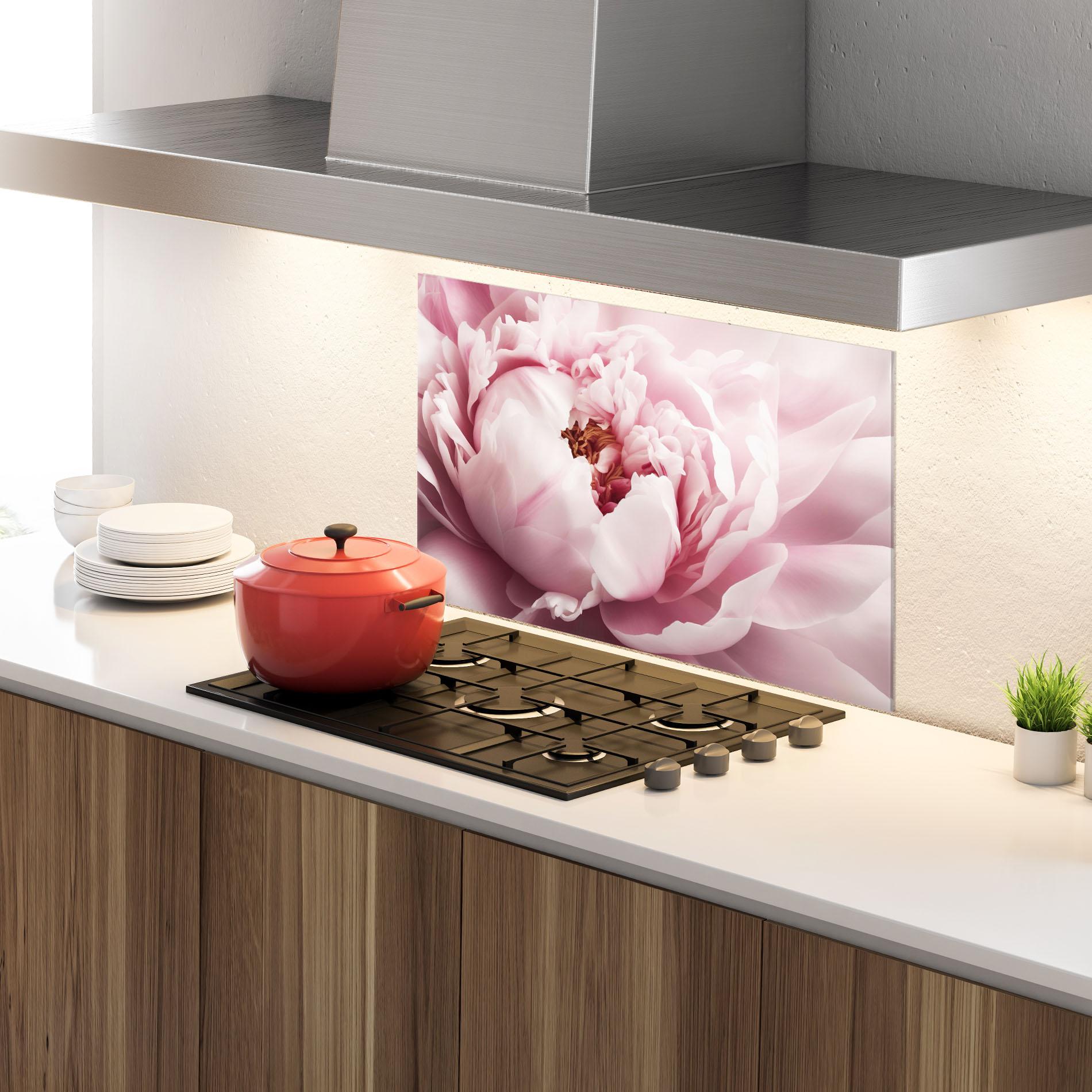 Panou Sticla Bucatarie Pastel Peony Petals mockup 4