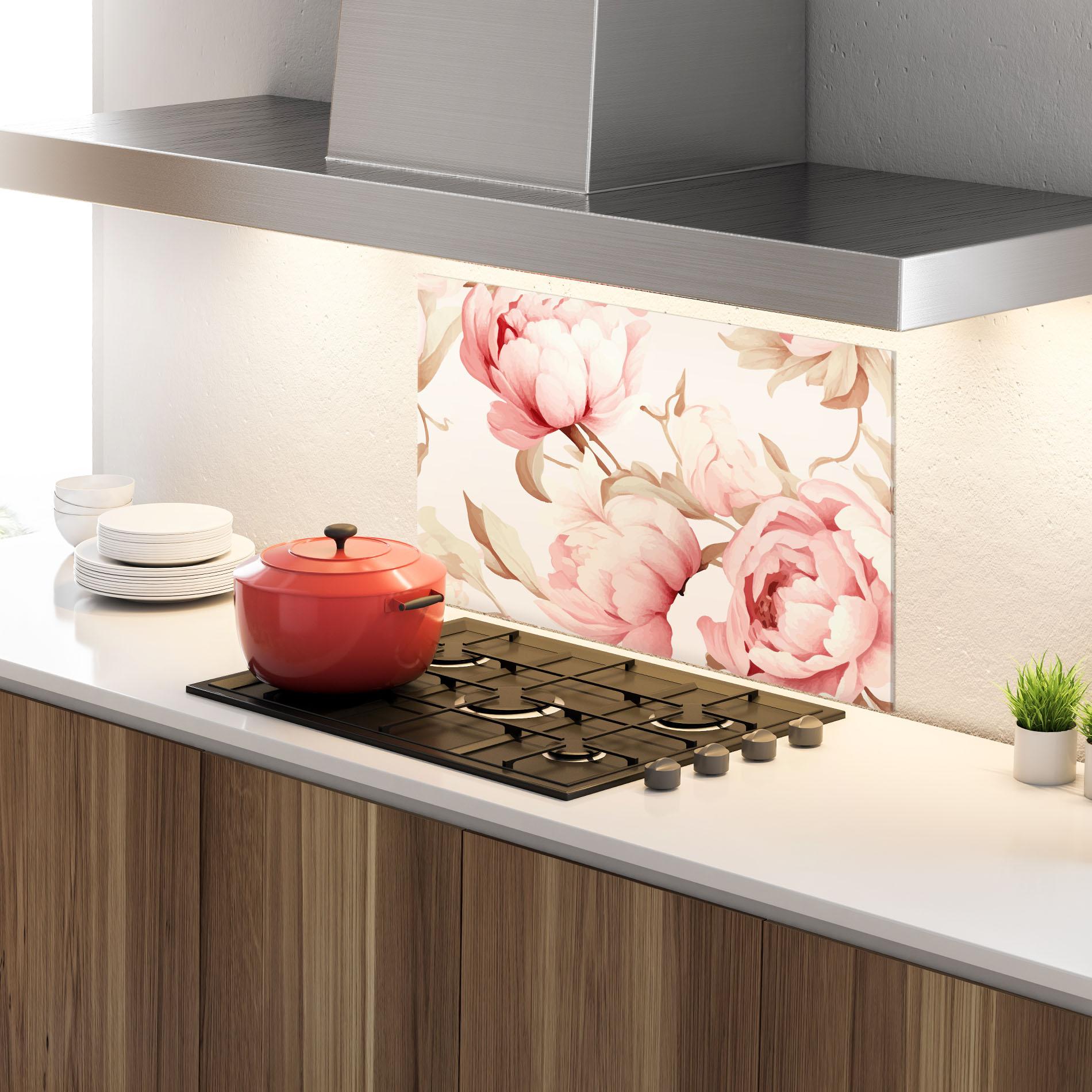 Panou Sticla Bucatarie Pastel Peony mockup 4