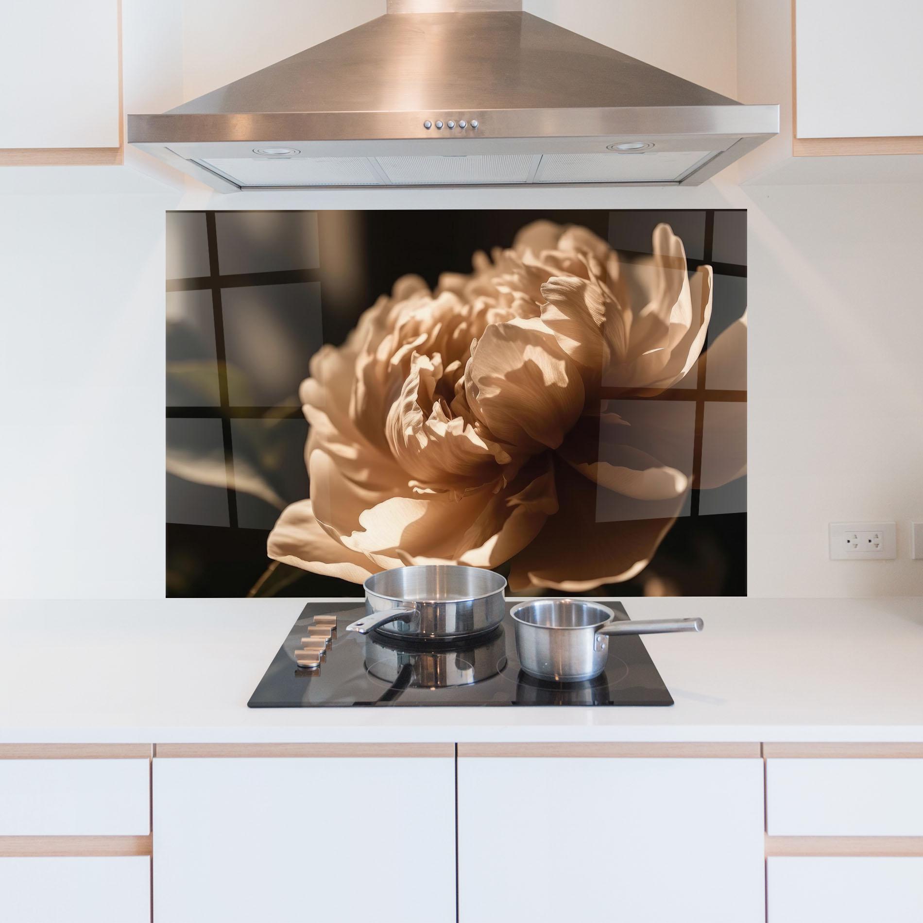 Panou Sticla Bucatarie Cream Peony mockup 5