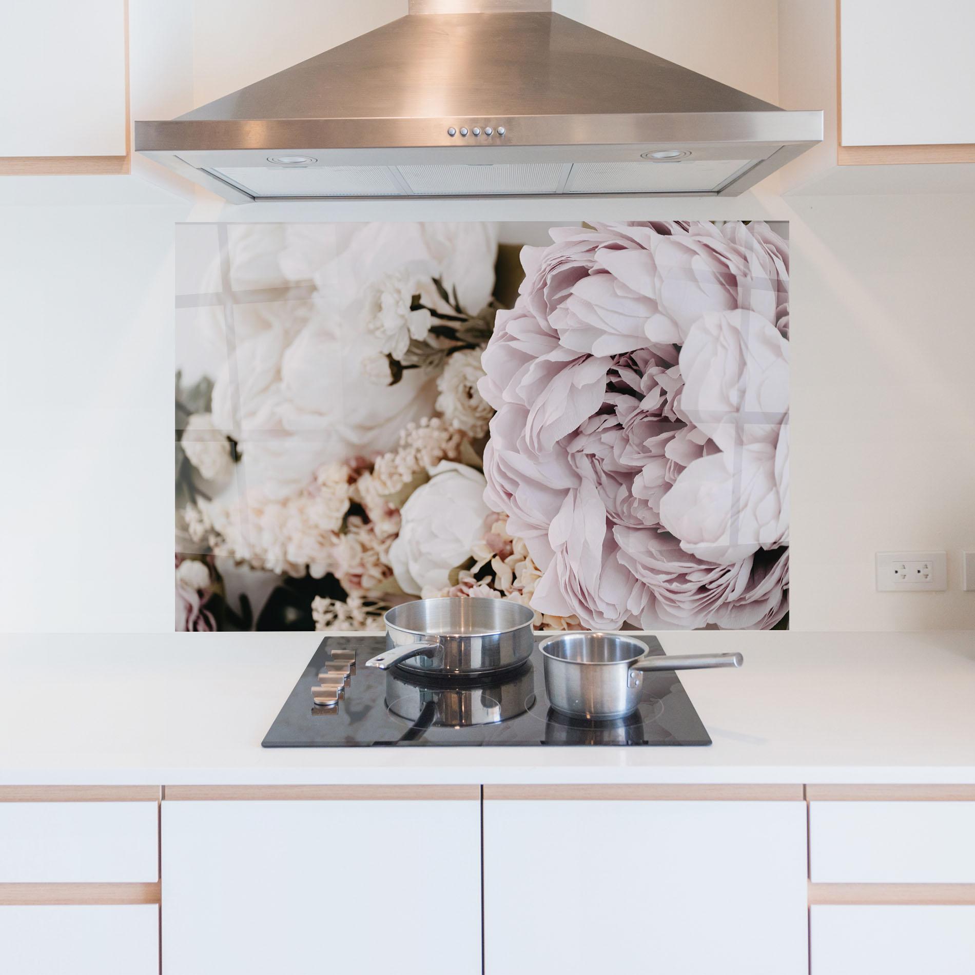 Panou Sticla Bucatarie Grey Peony Bouquet mockup 5