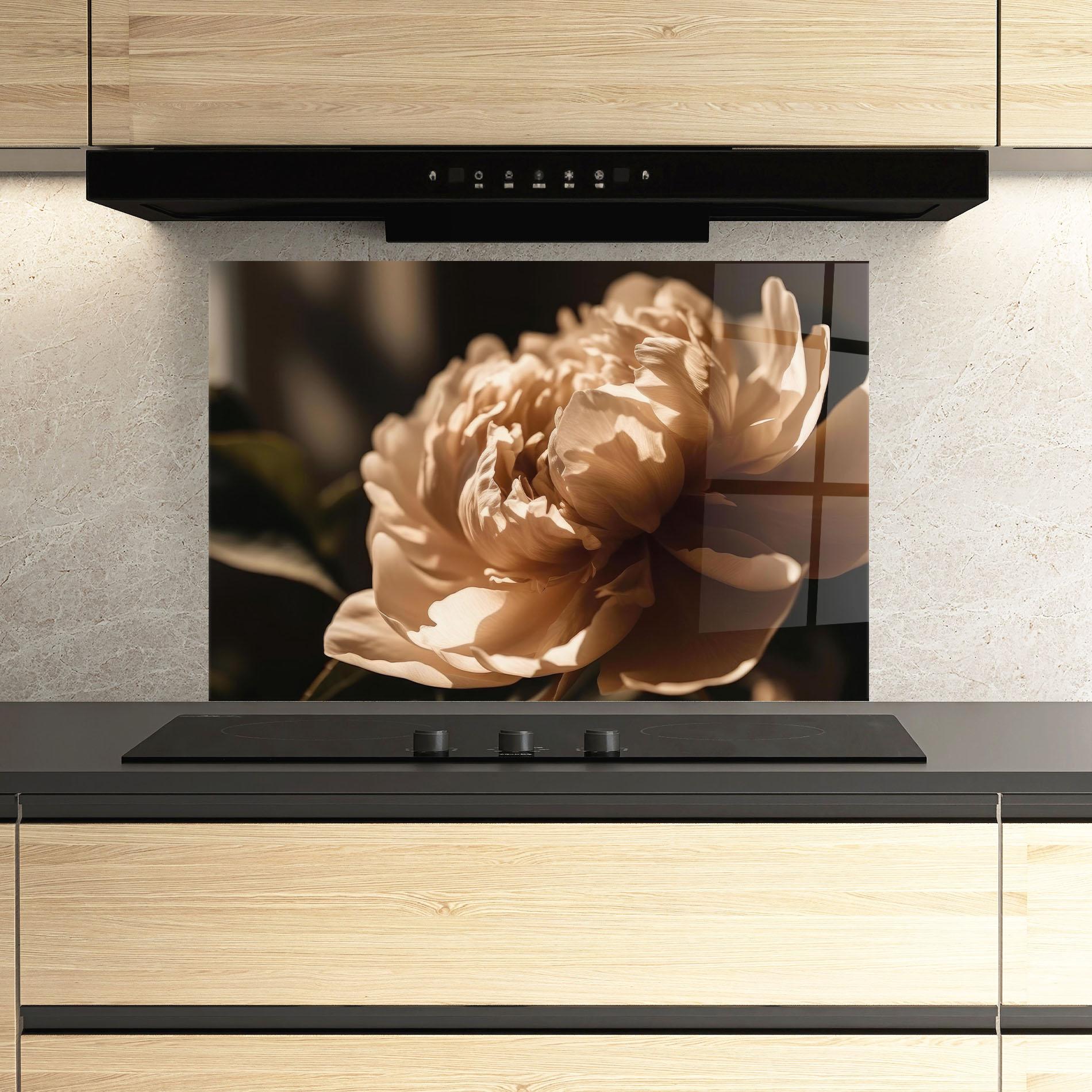 Panou Sticla Bucatarie Cream Peony mockup 3