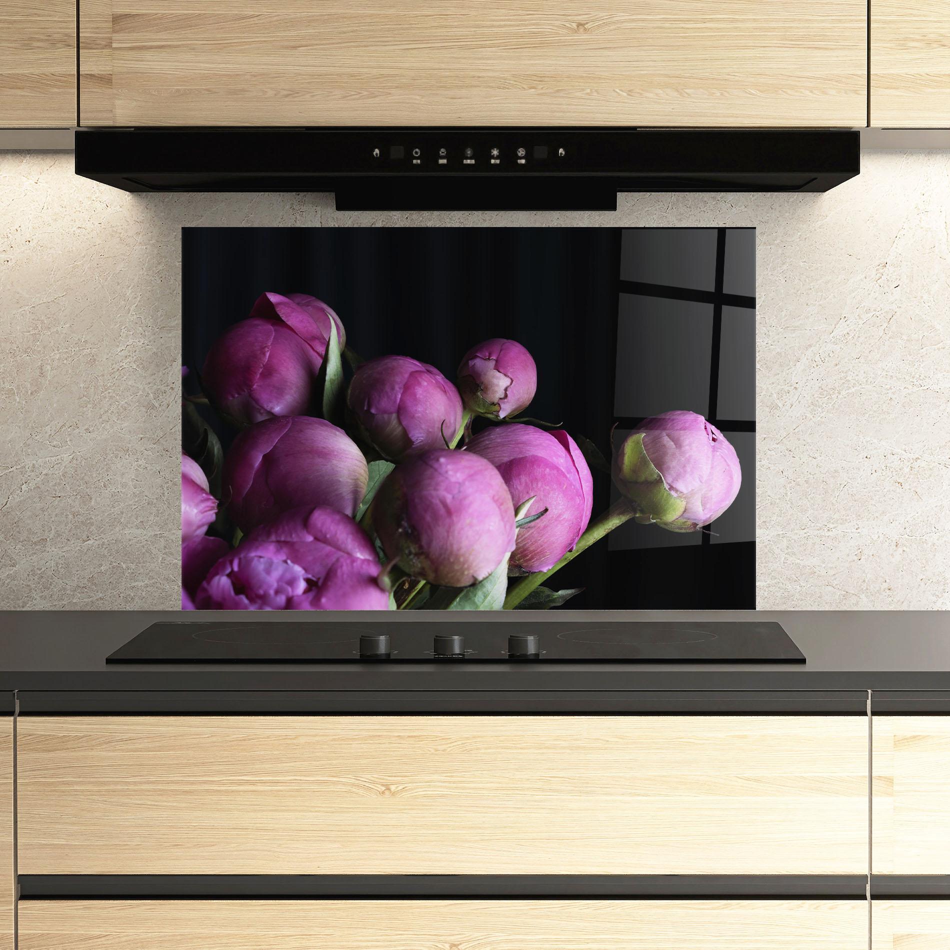 Panou Sticla Bucatarie Peony Buds mockup 3