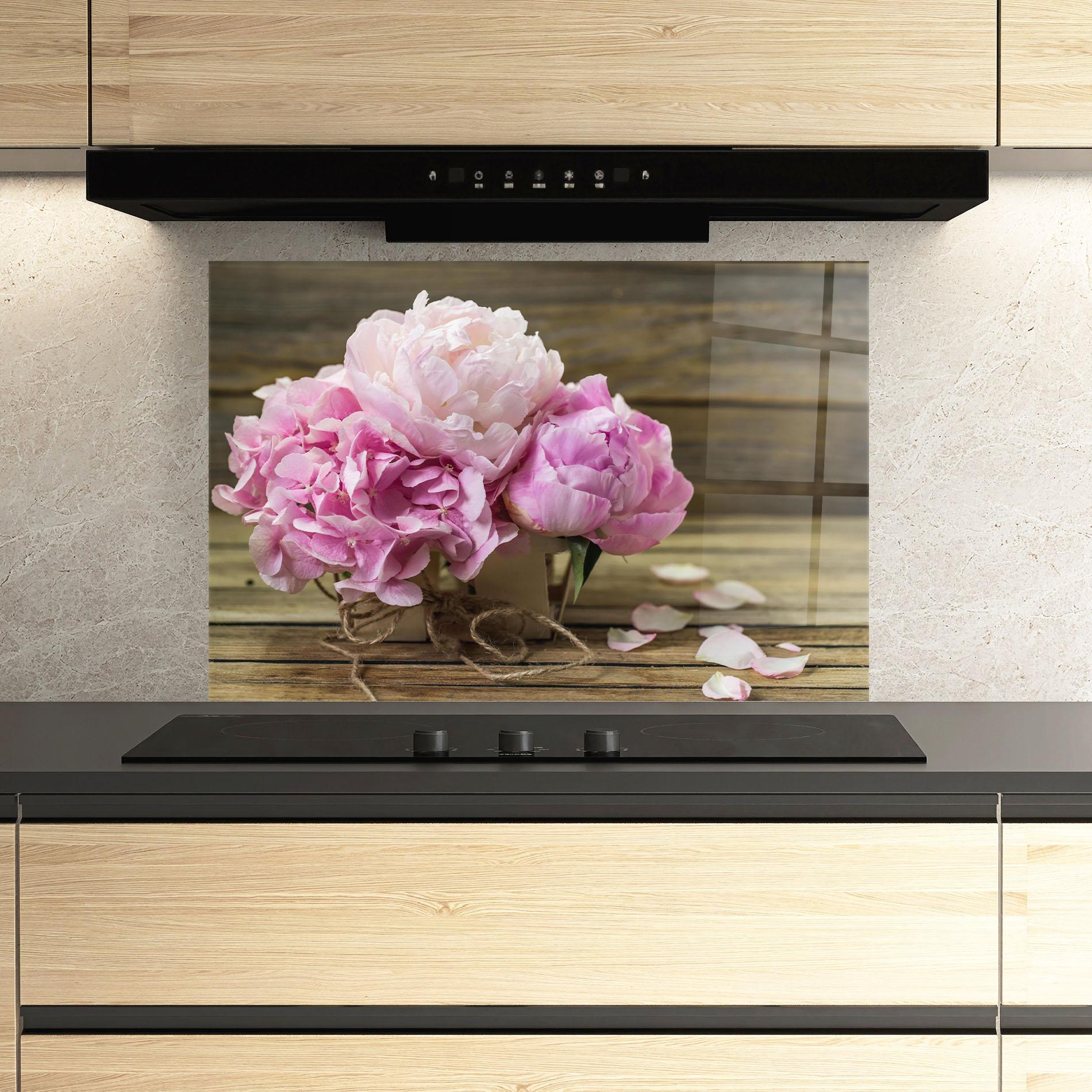 Panou Sticla Bucatarie Peony On Table mockup 3