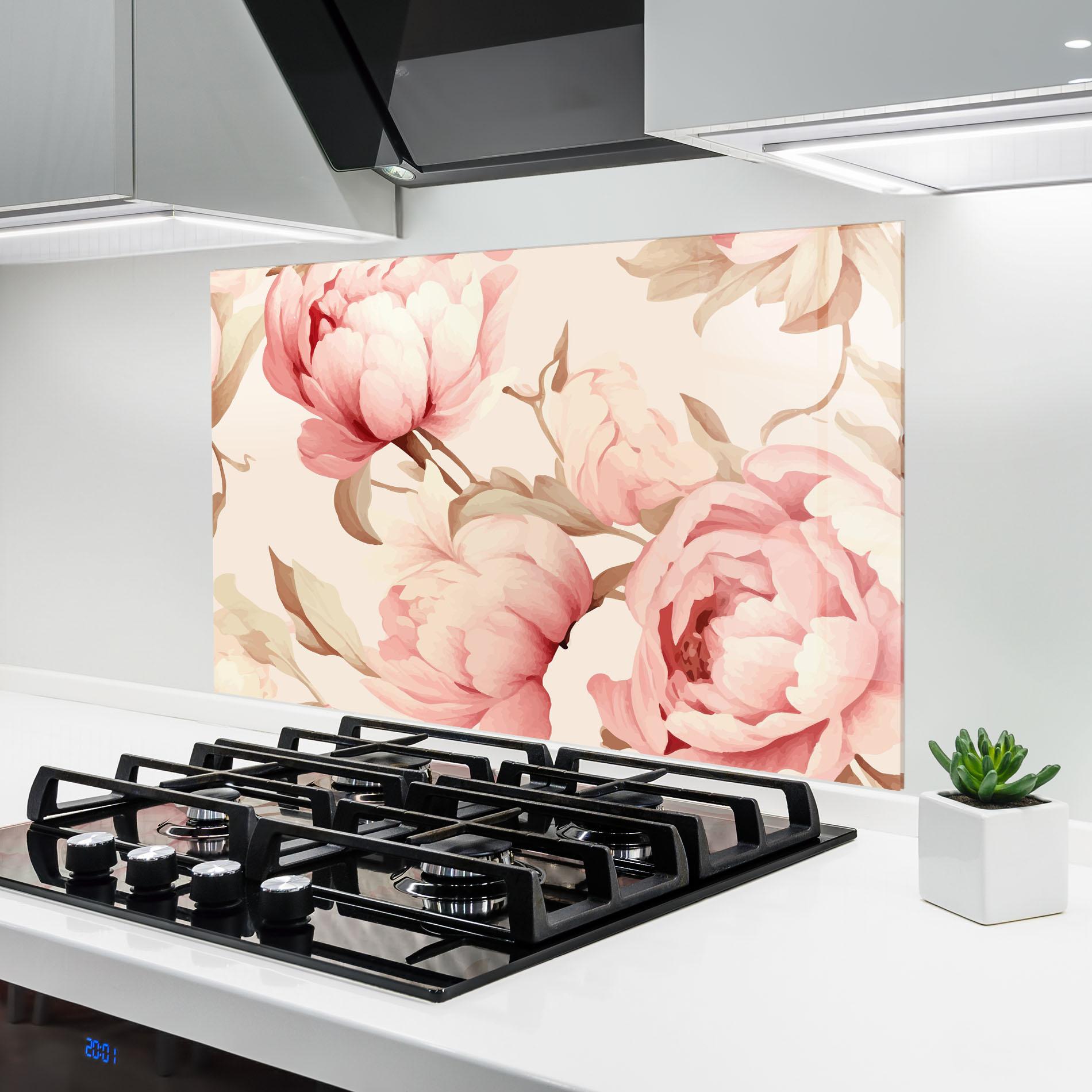 Panou Sticla Bucatarie Pastel Peony mockup 6