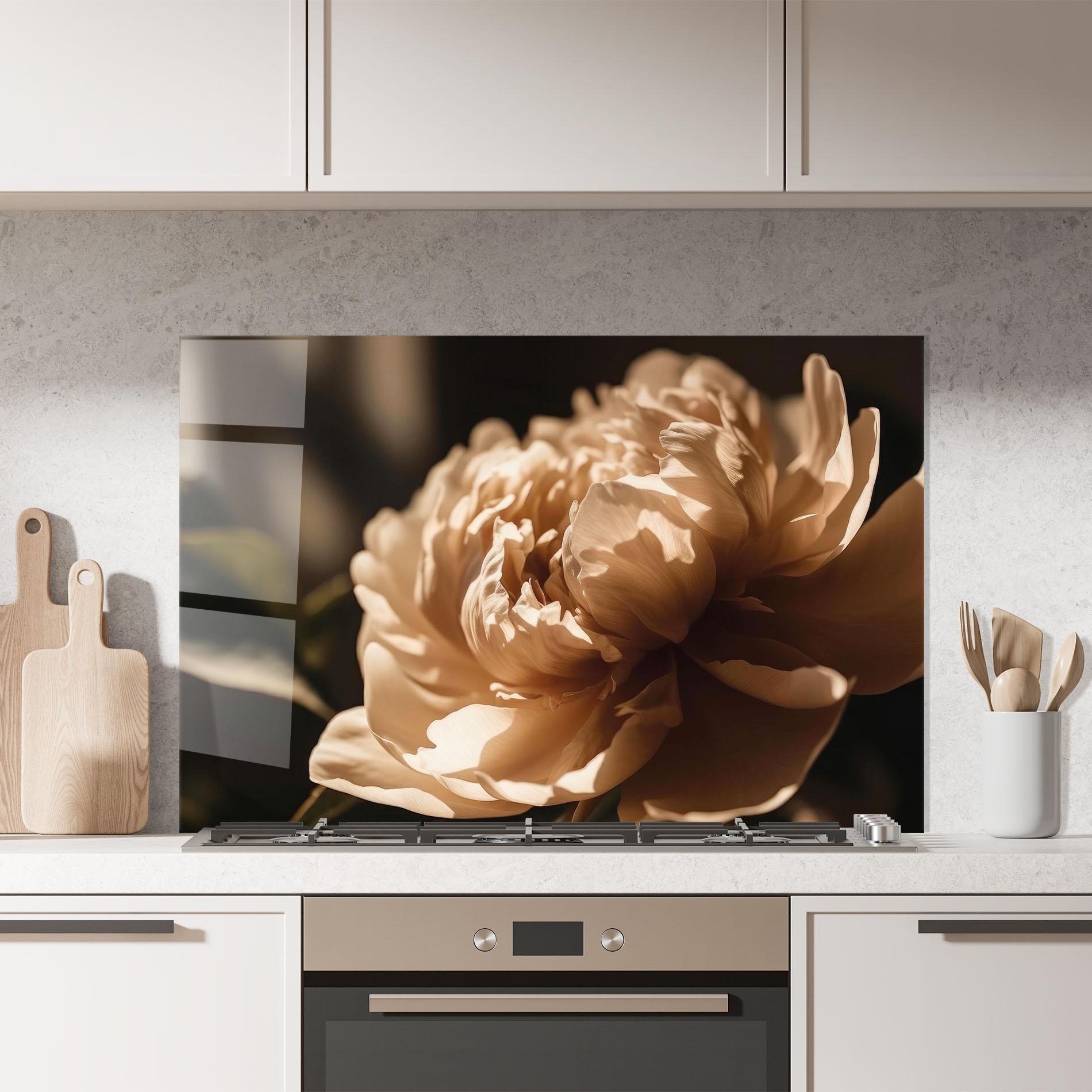 Panou Sticla Bucatarie Cream Peony mockup 7