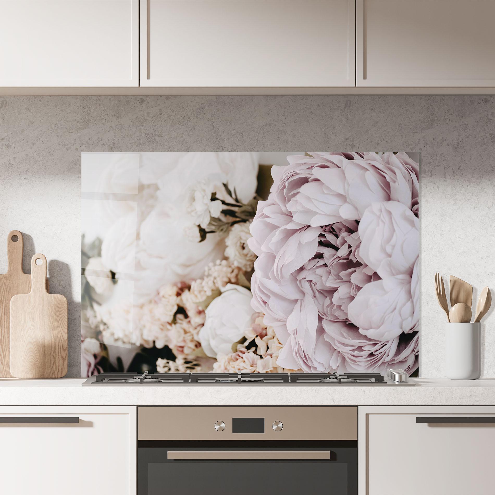 Panou Sticla Bucatarie Grey Peony Bouquet mockup 7