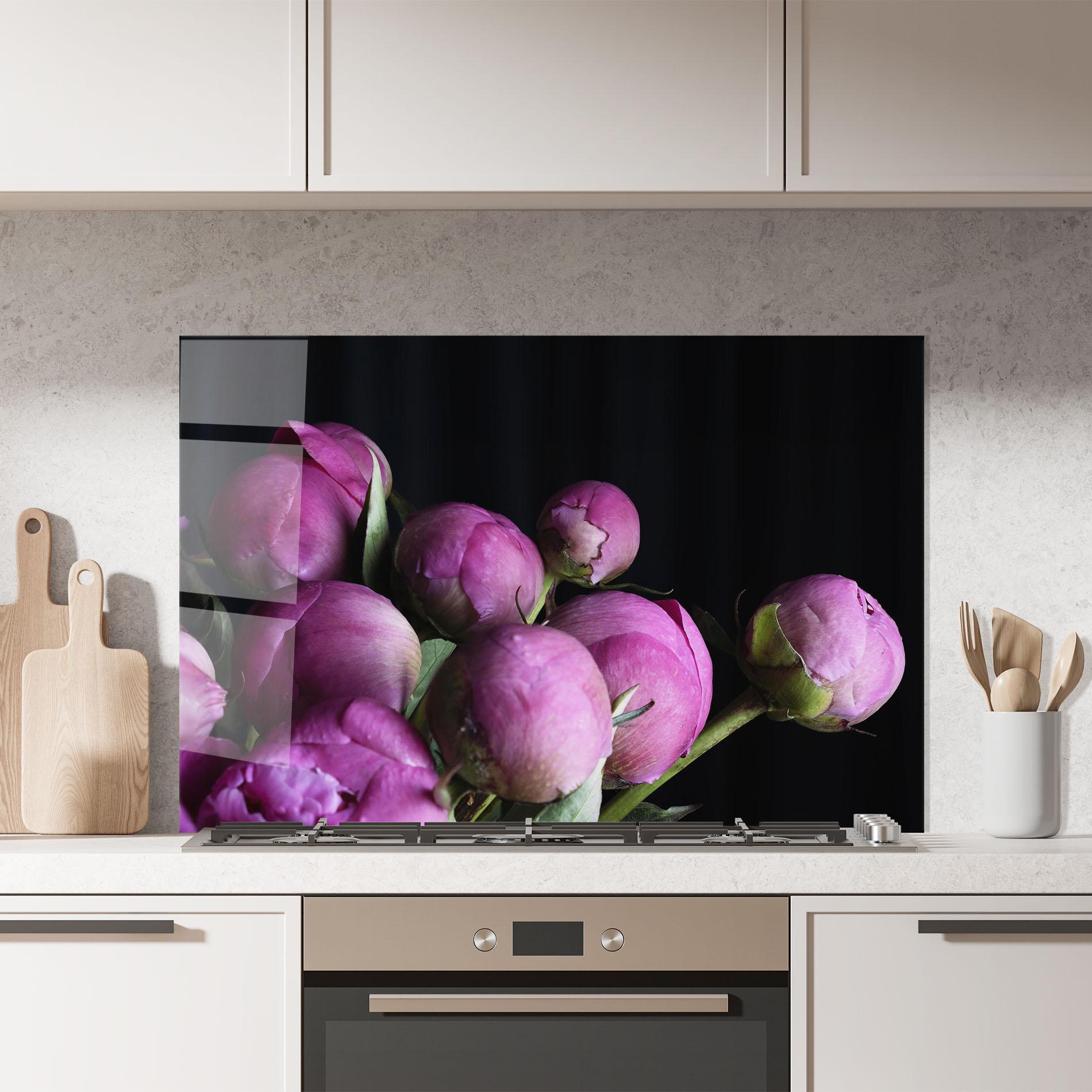 Panou Sticla Bucatarie Peony Buds mockup 7
