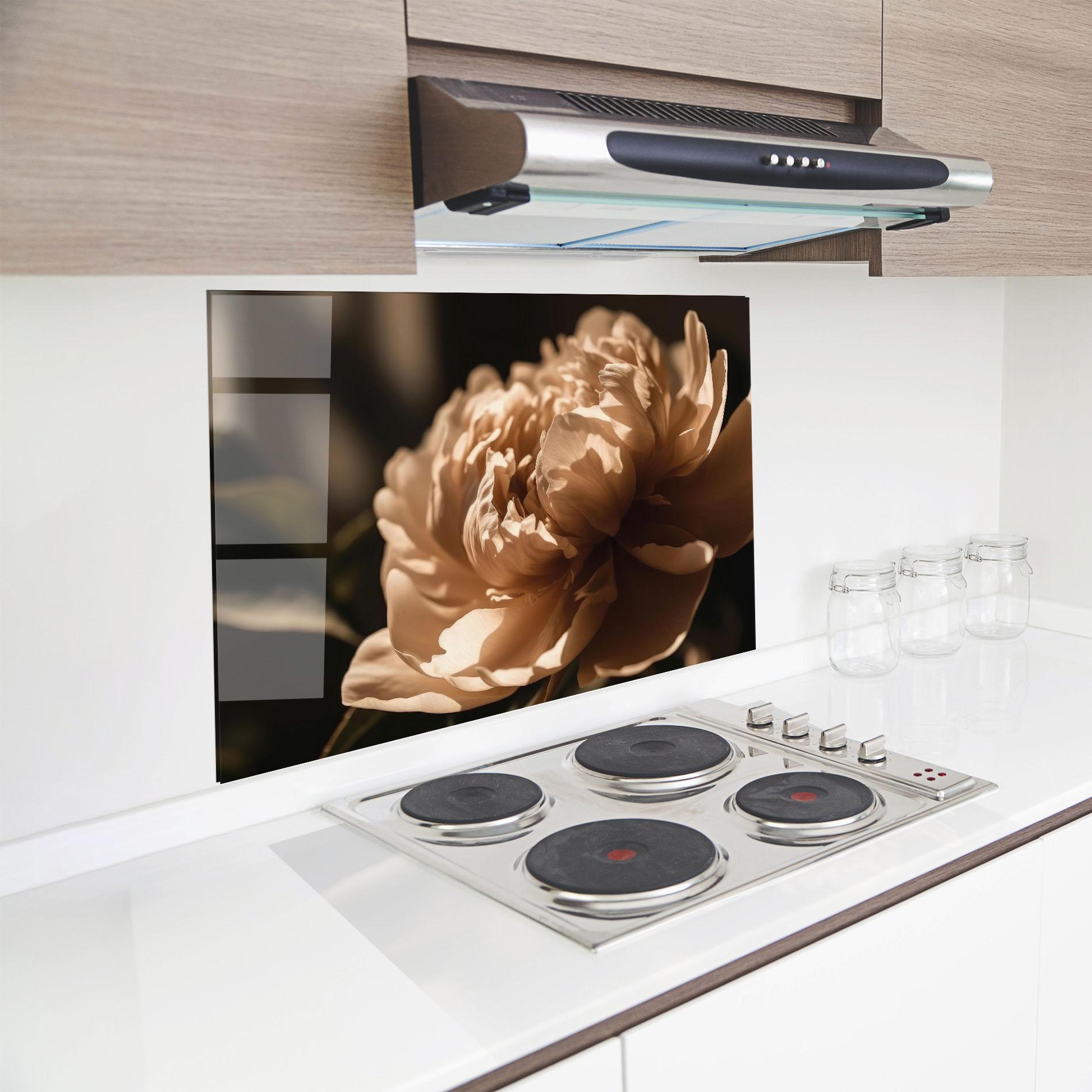 Panou Sticla Bucatarie Cream Peony mockup 8