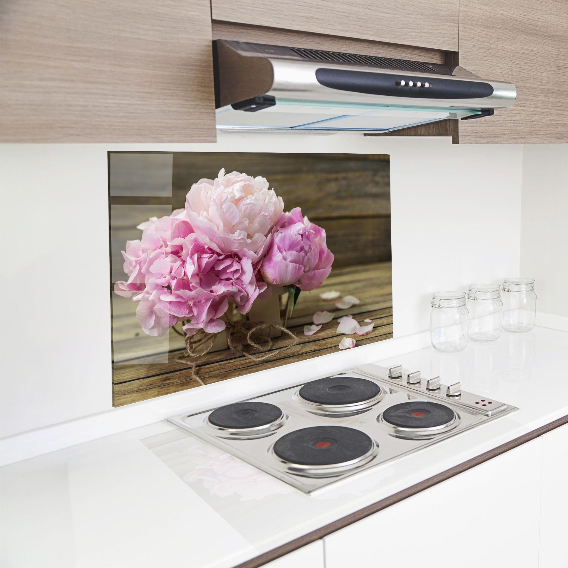 Panou Sticla Bucatarie Peony On Table mockup 8