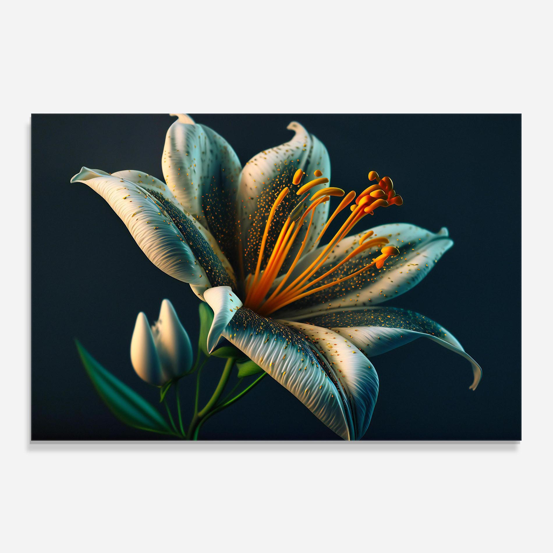 Panou Sticla Bucatarie Blue Grey Lily mockup 0