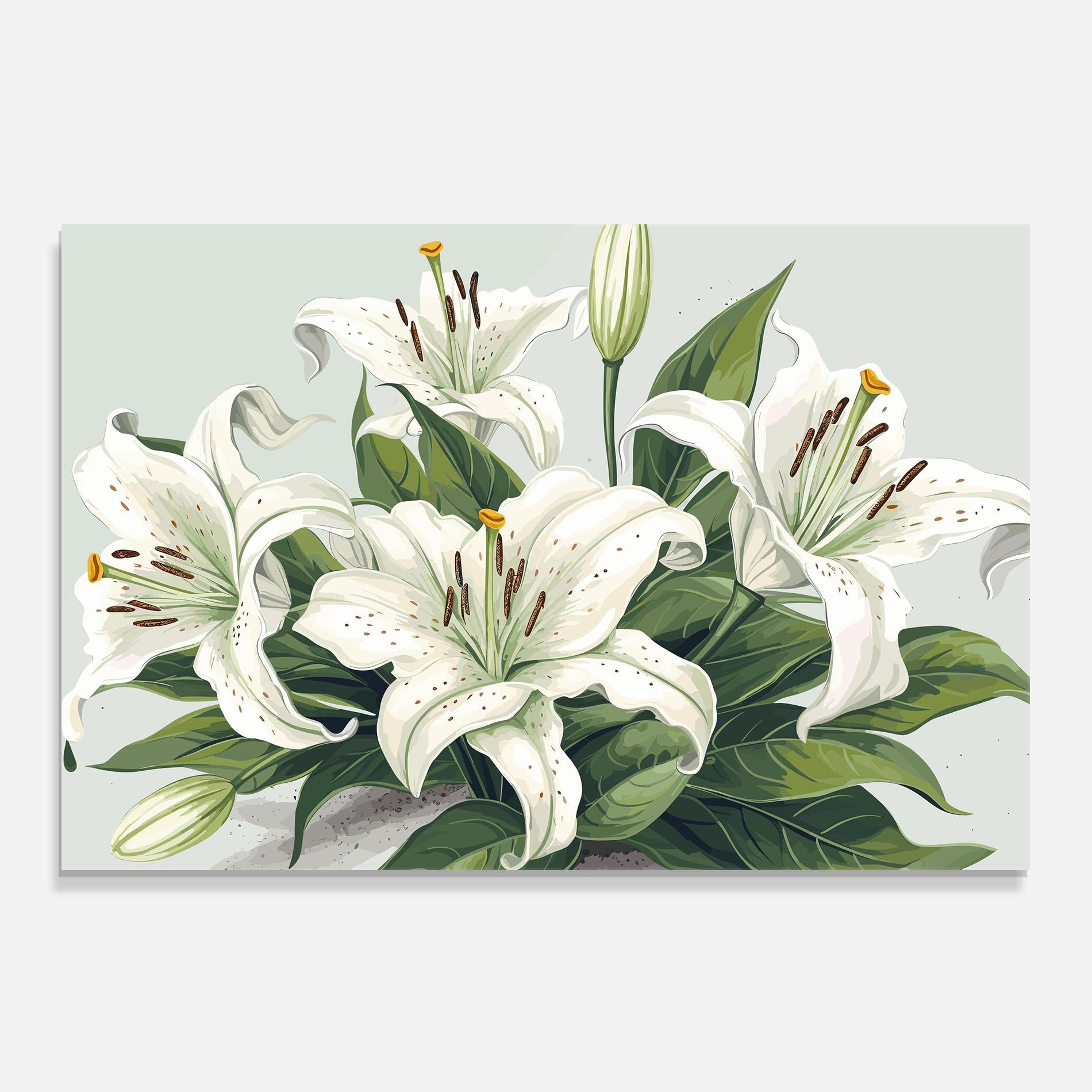 Panou Sticla Bucatarie Light Lily Art mockup 0