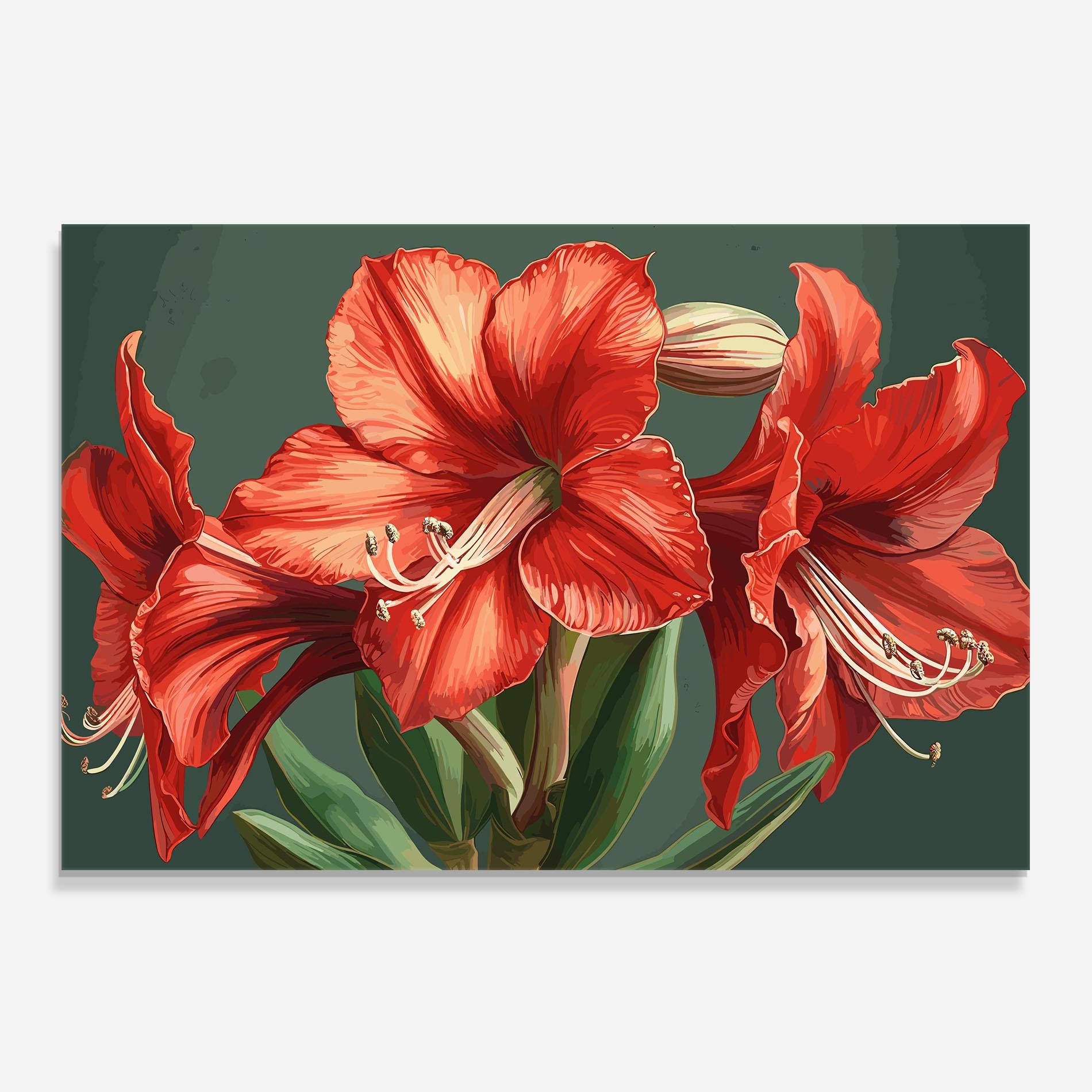 Panou Sticla Bucatarie Lily Orange Art mockup 0