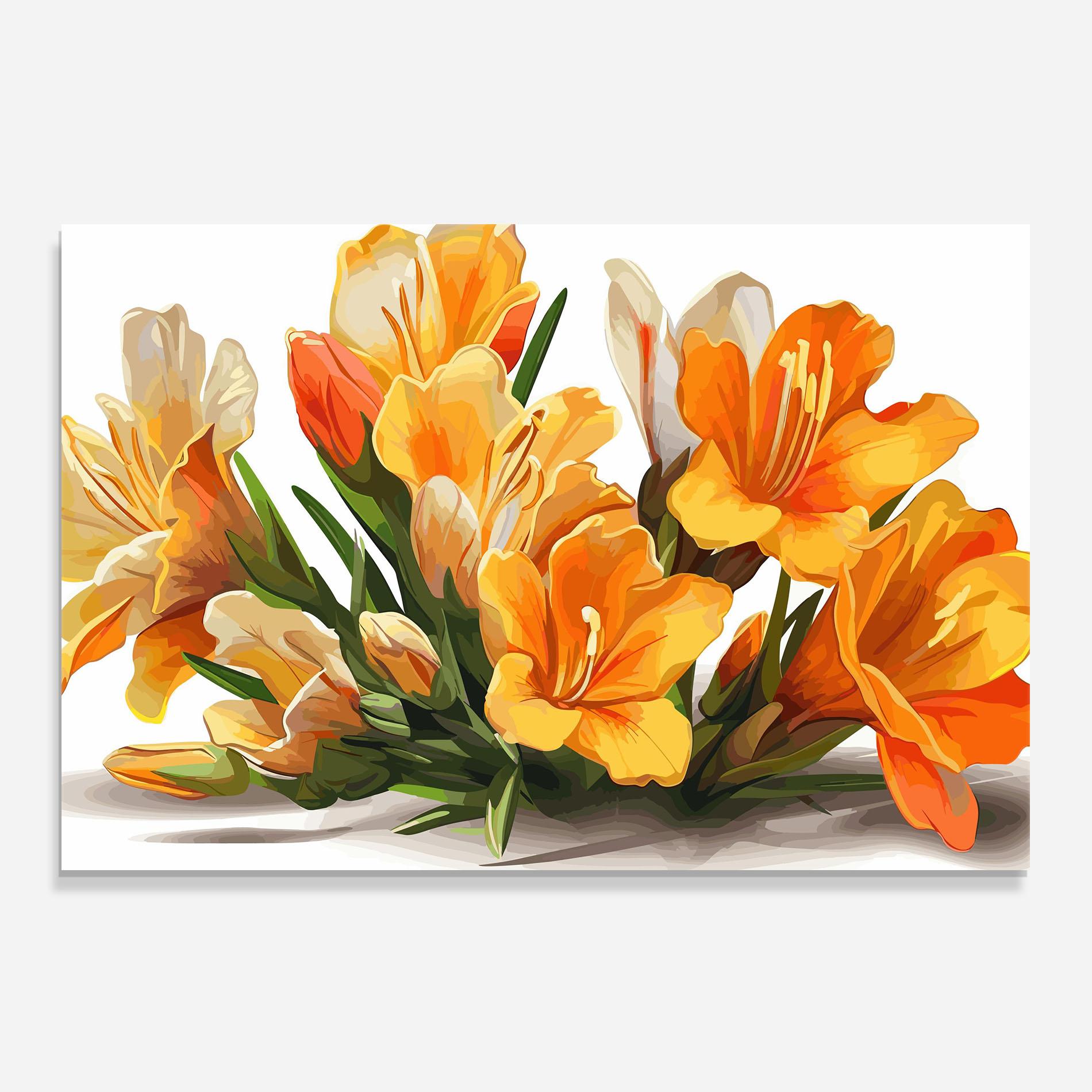 Panou Sticla Bucatarie Orange Lily Art mockup 0