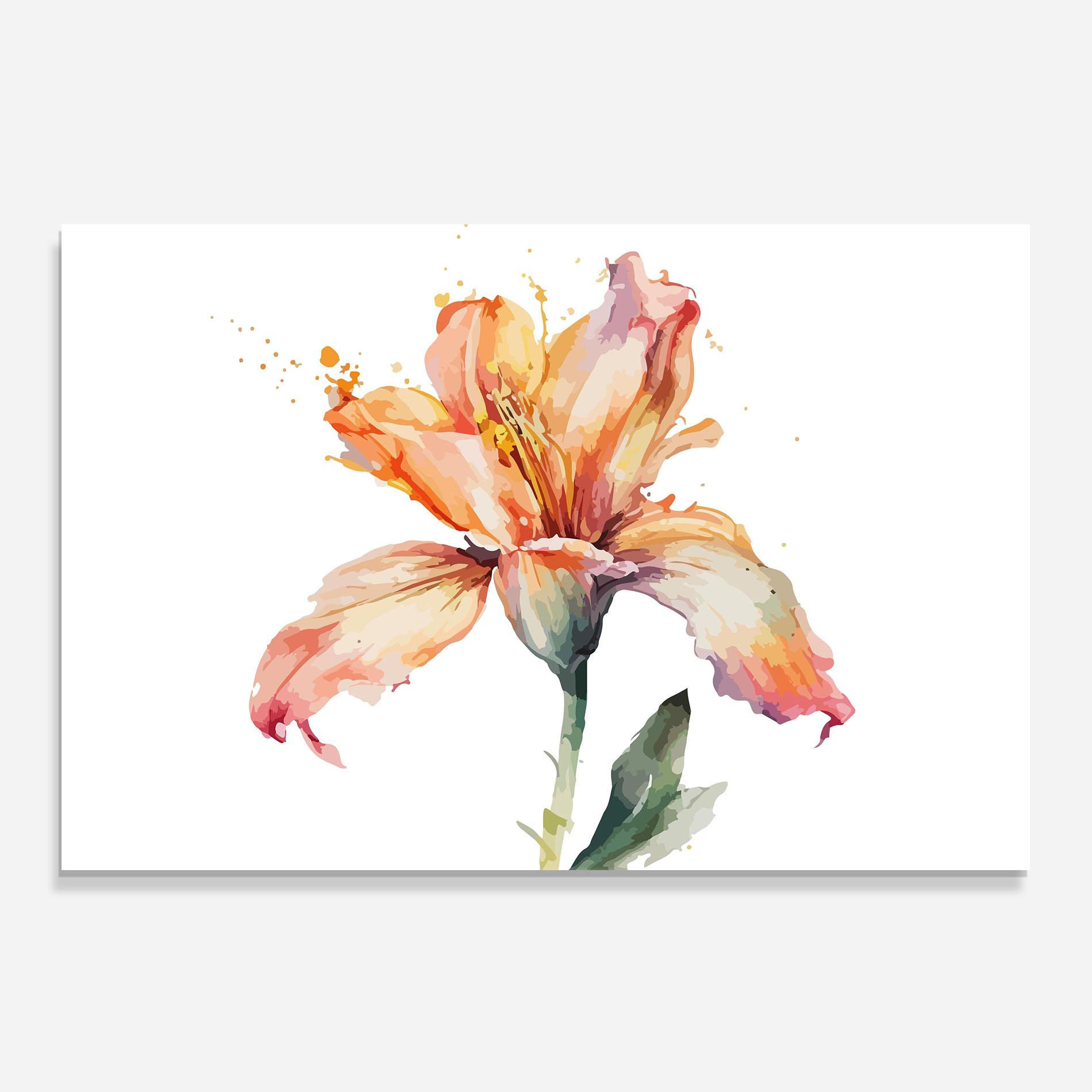 Panou Sticla Bucatarie Orange Purple Lily mockup 0