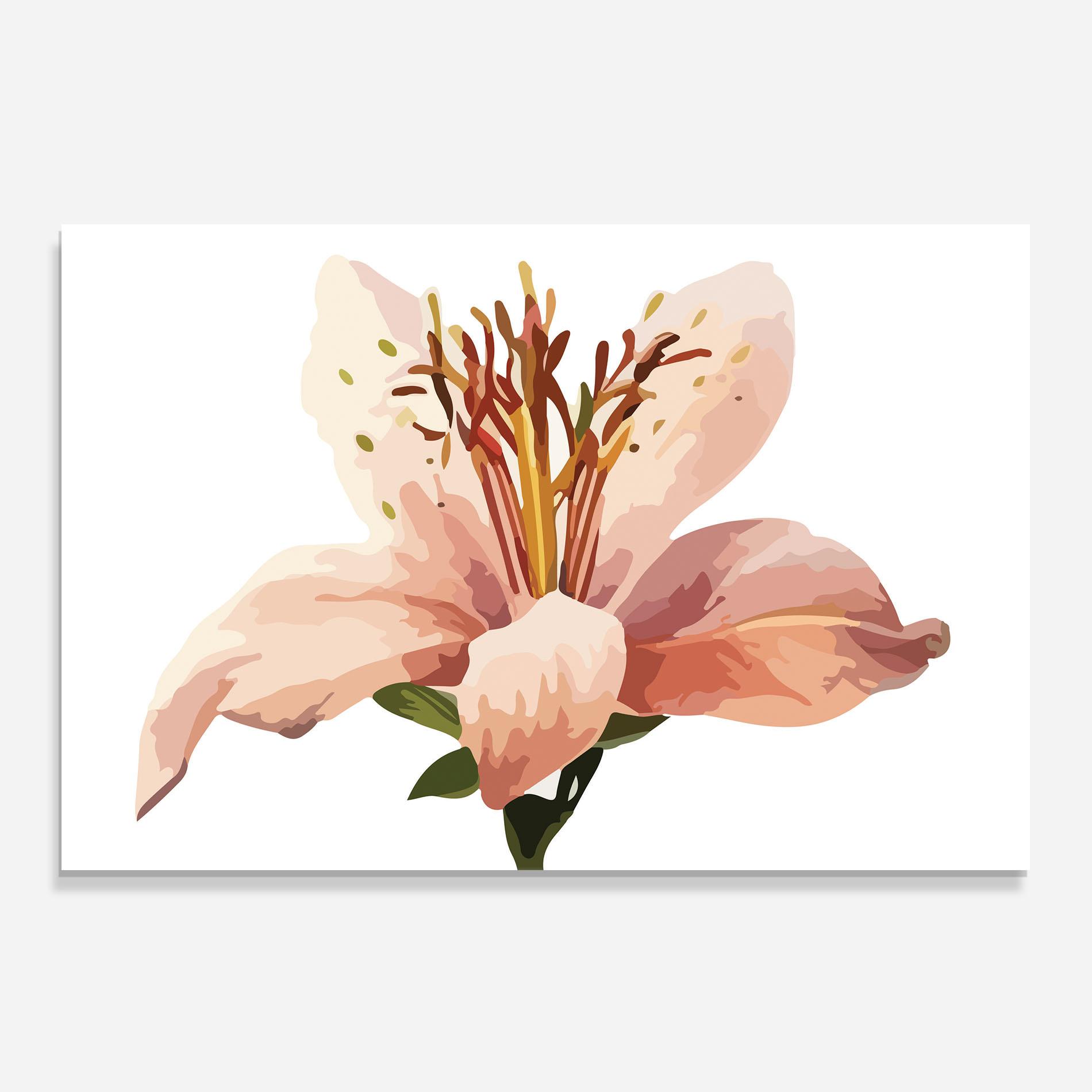 Panou Sticla Bucatarie Pink Cute Lily mockup 0