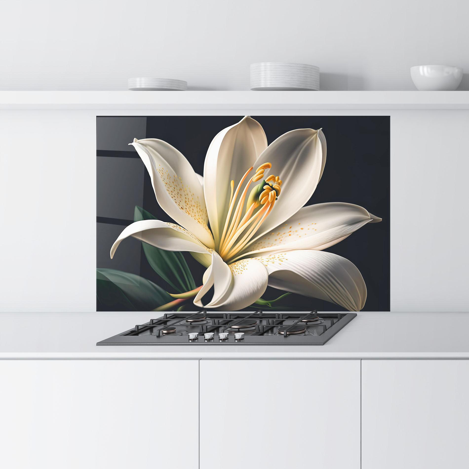 Panou Sticla Bucatarie Big Lily View mockup 9
