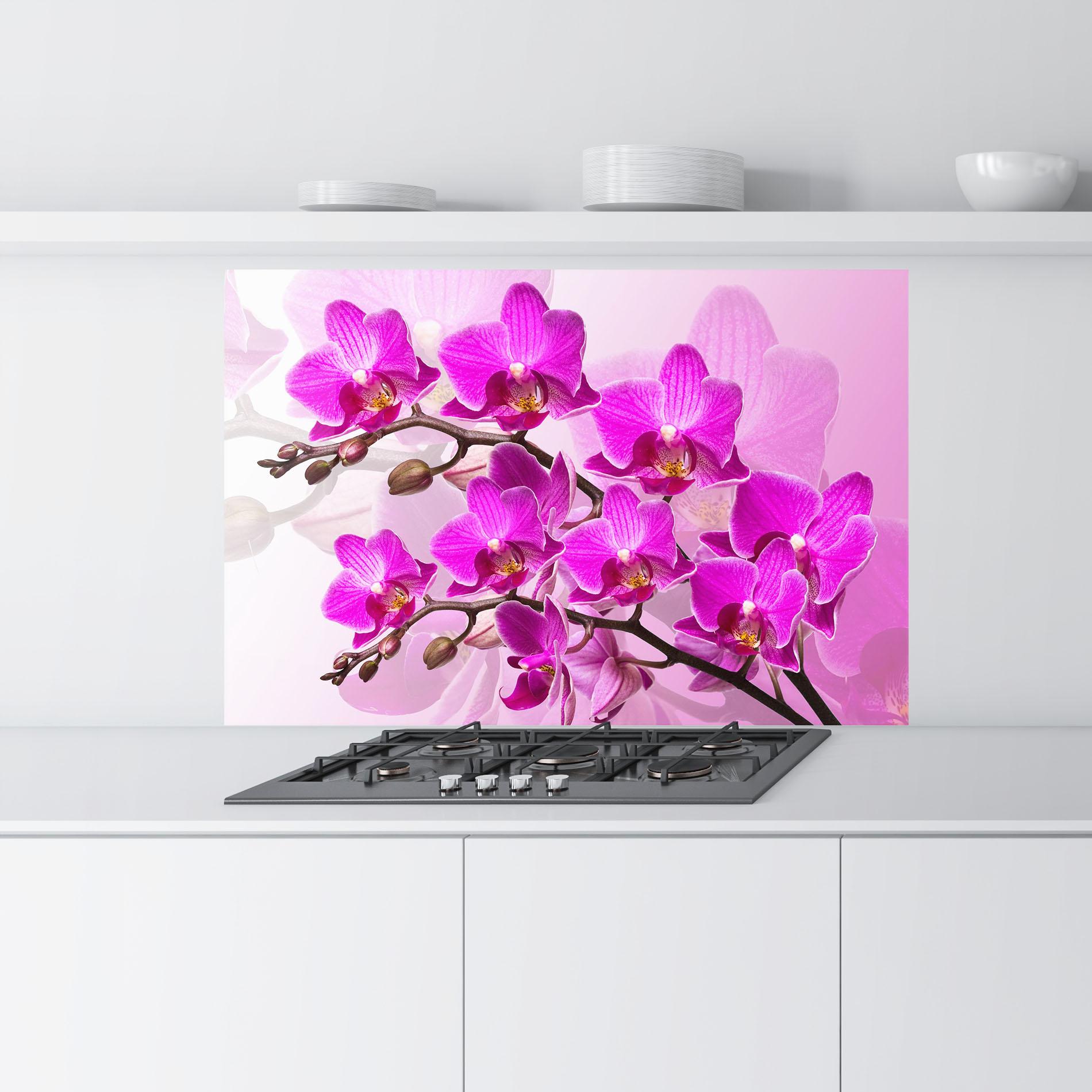 Panou Sticla Bucatarie Flori Roz mockup 9