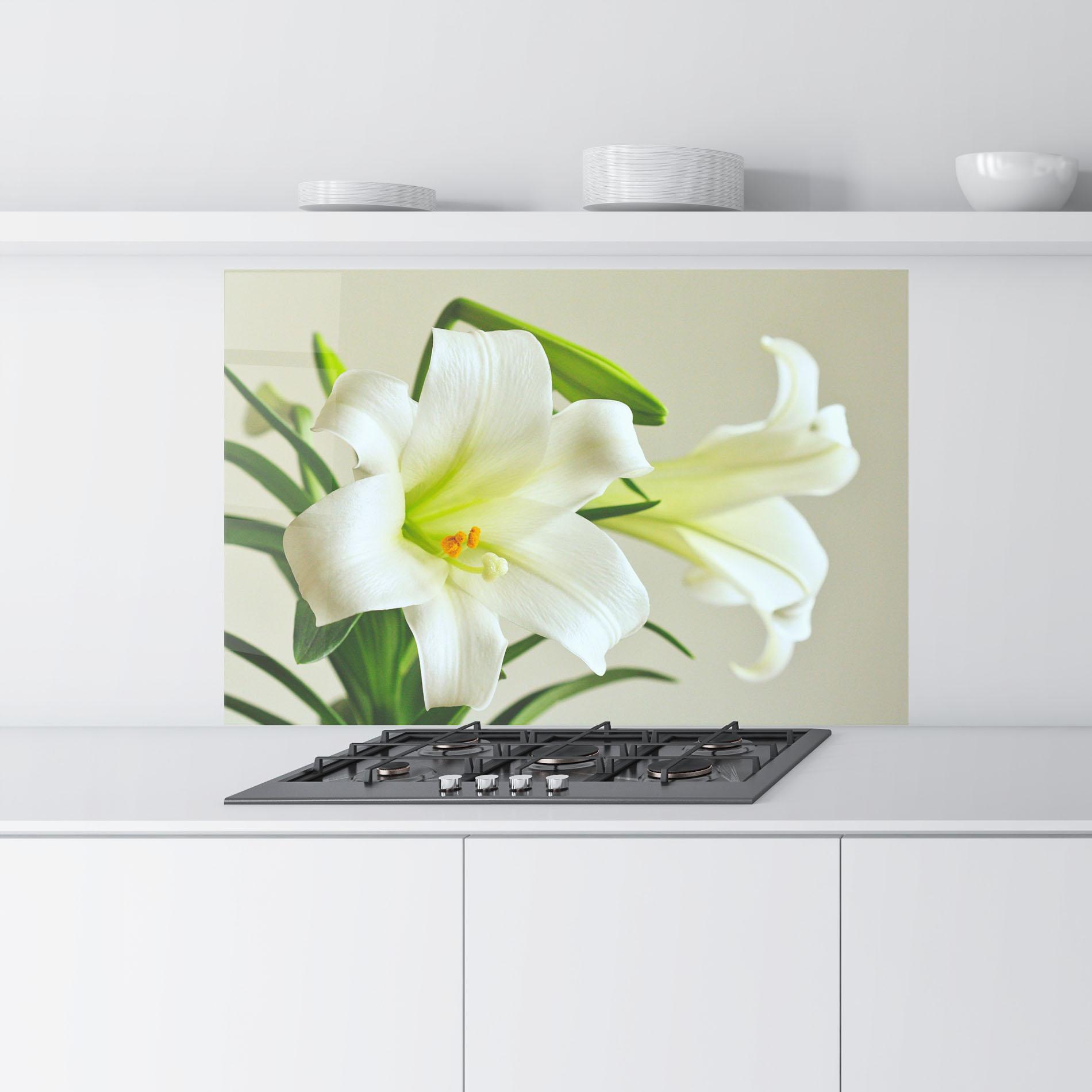 Panou Sticla Bucatarie Green Lily mockup 9