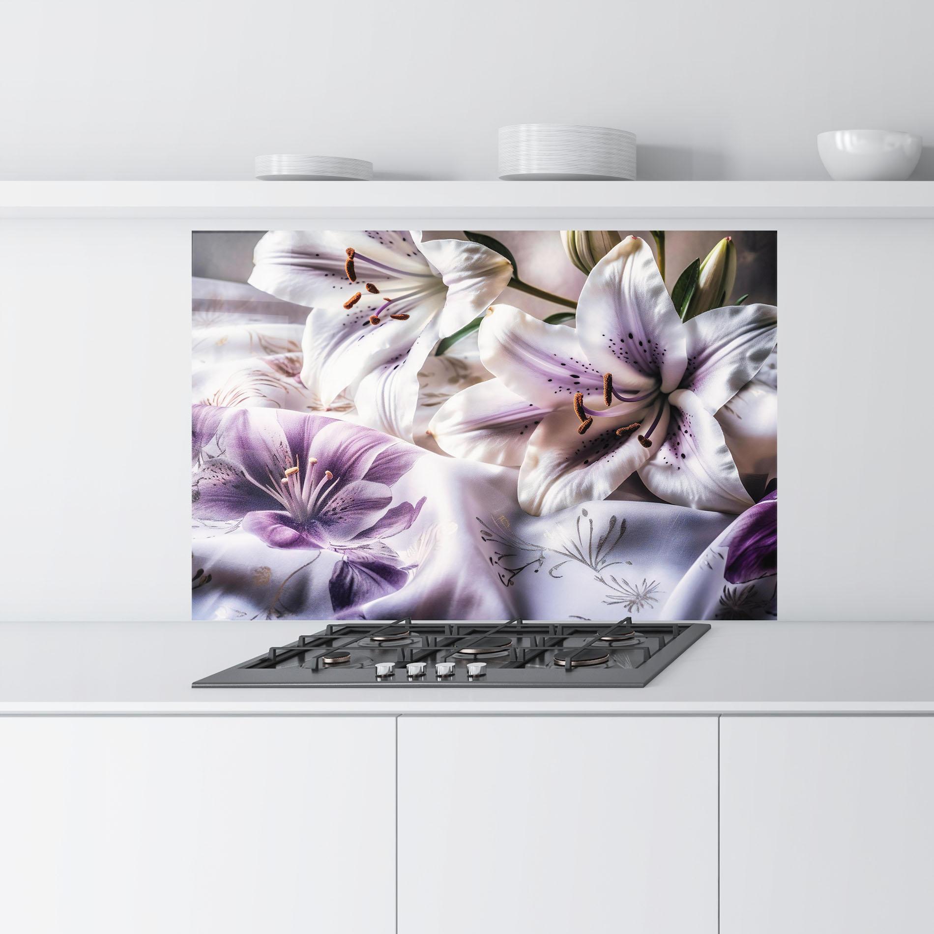 Panou Sticla Bucatarie Light Purple Lily mockup 9