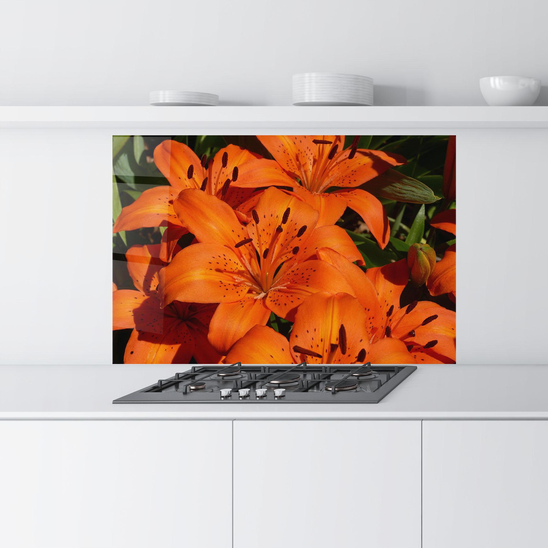 Panou Sticla Bucatarie Orange Lily In The Sun mockup 9