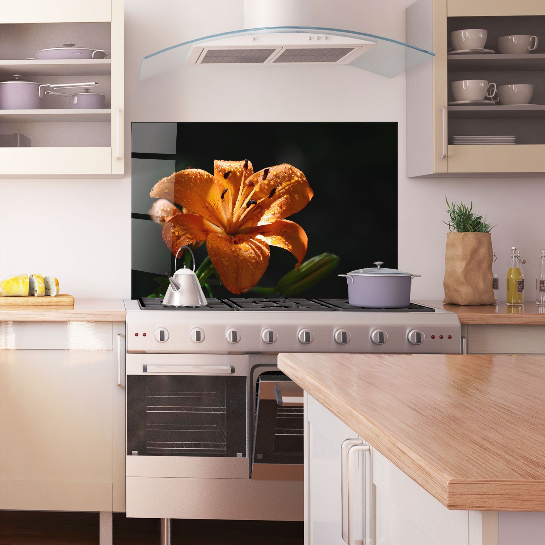 Open Orange Lily On Black mockup 1