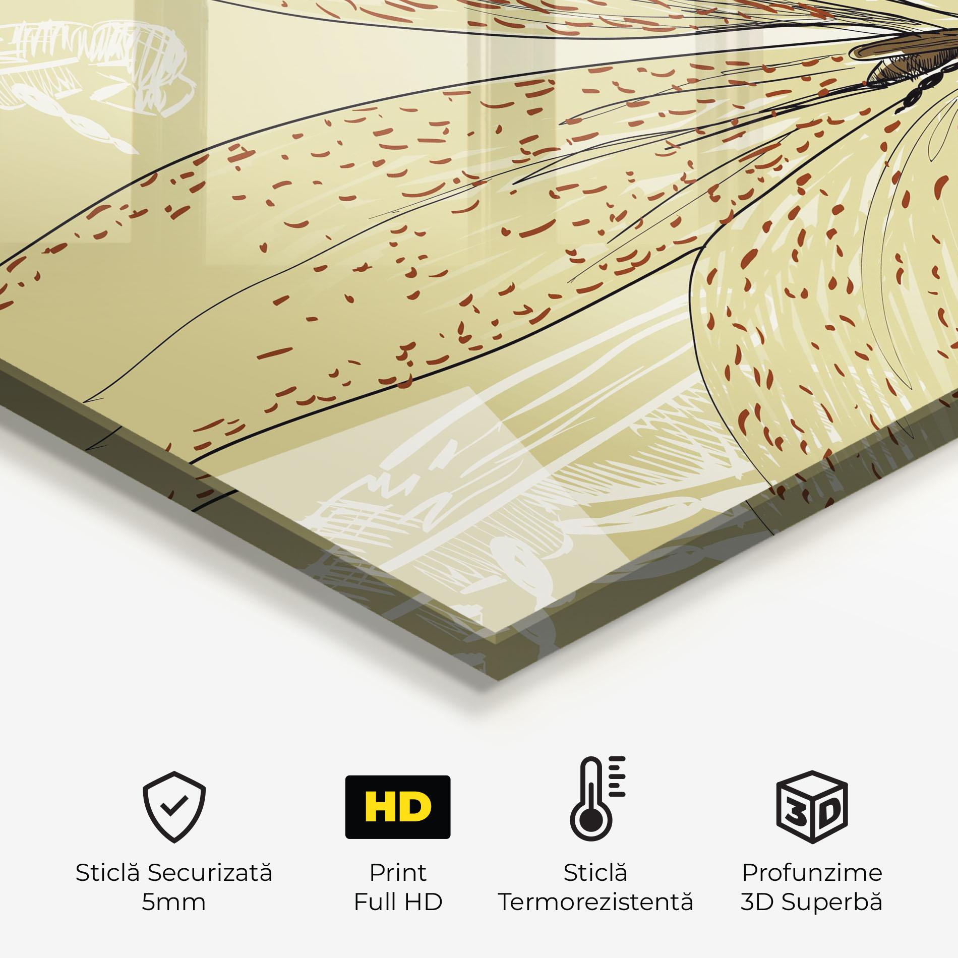 Panou Sticla Bucatarie Cream Lily Bee mockup 2