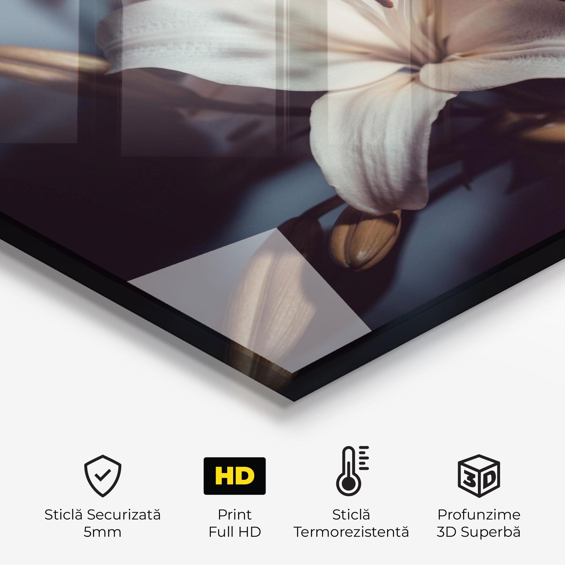 Panou Sticla Bucatarie Cream Lily mockup 2