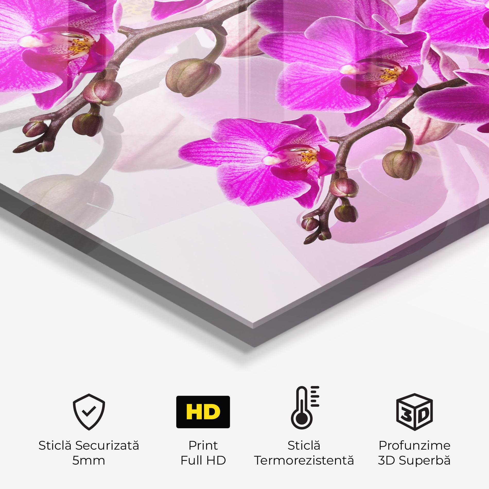 Panou Sticla Bucatarie Flori Roz mockup 2