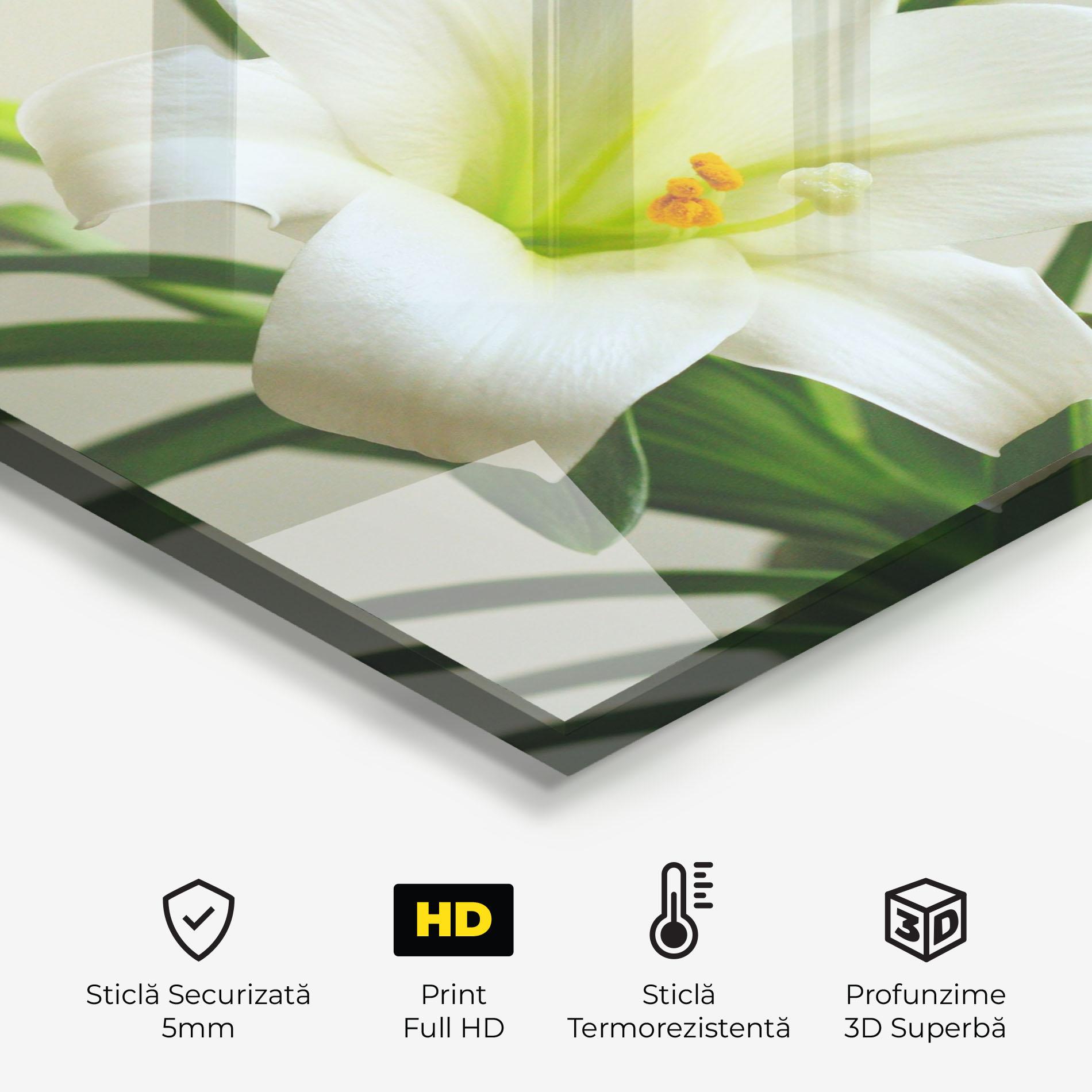 Panou Sticla Bucatarie Green Lily mockup 2