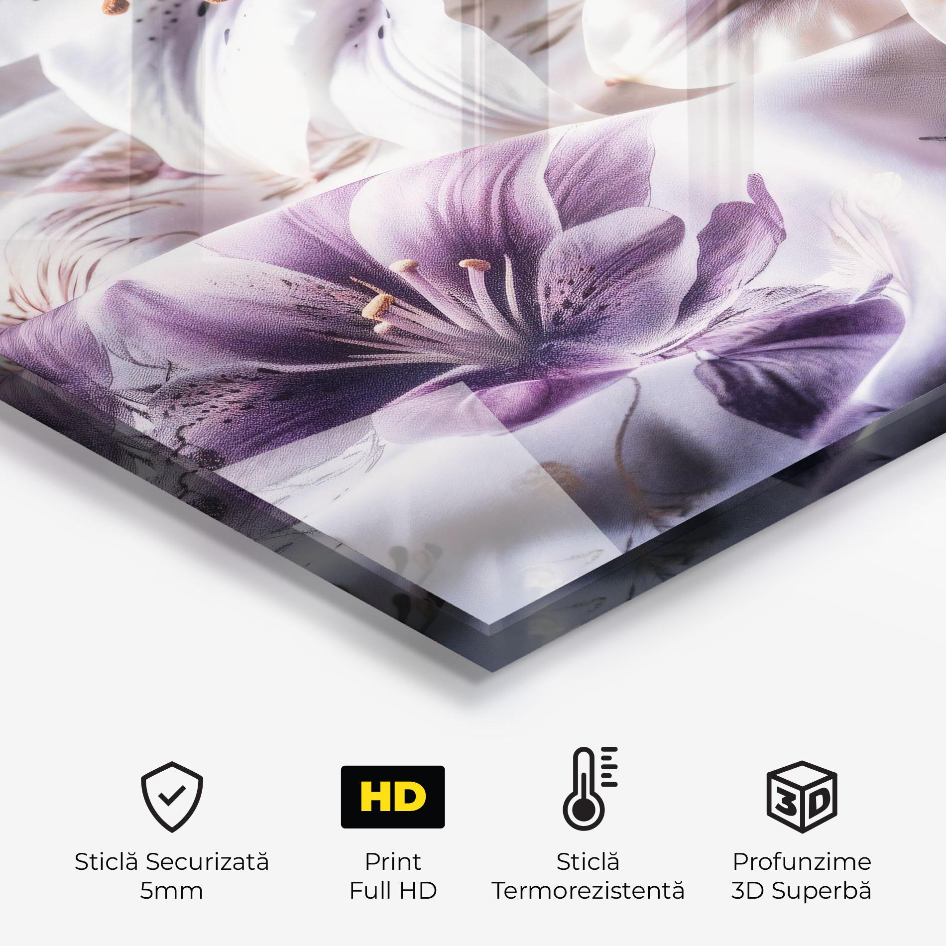 Panou Sticla Bucatarie Light Purple Lily mockup 2