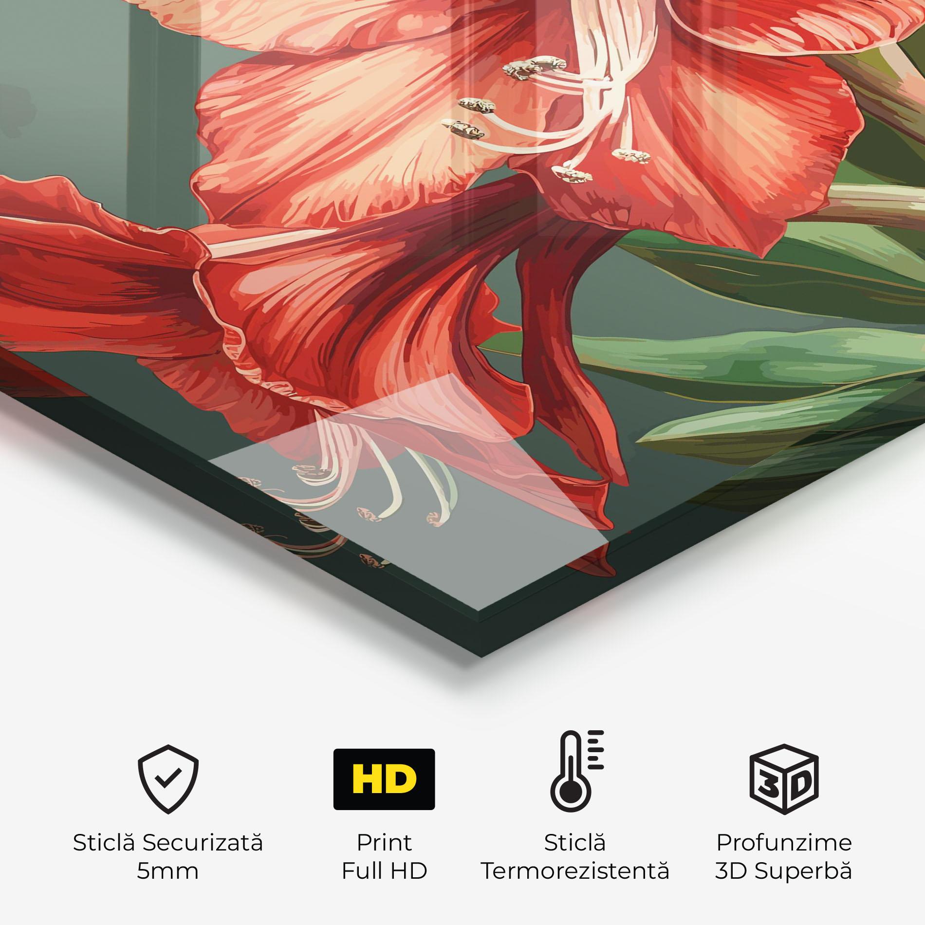 Panou Sticla Bucatarie Lily Orange Art mockup 2