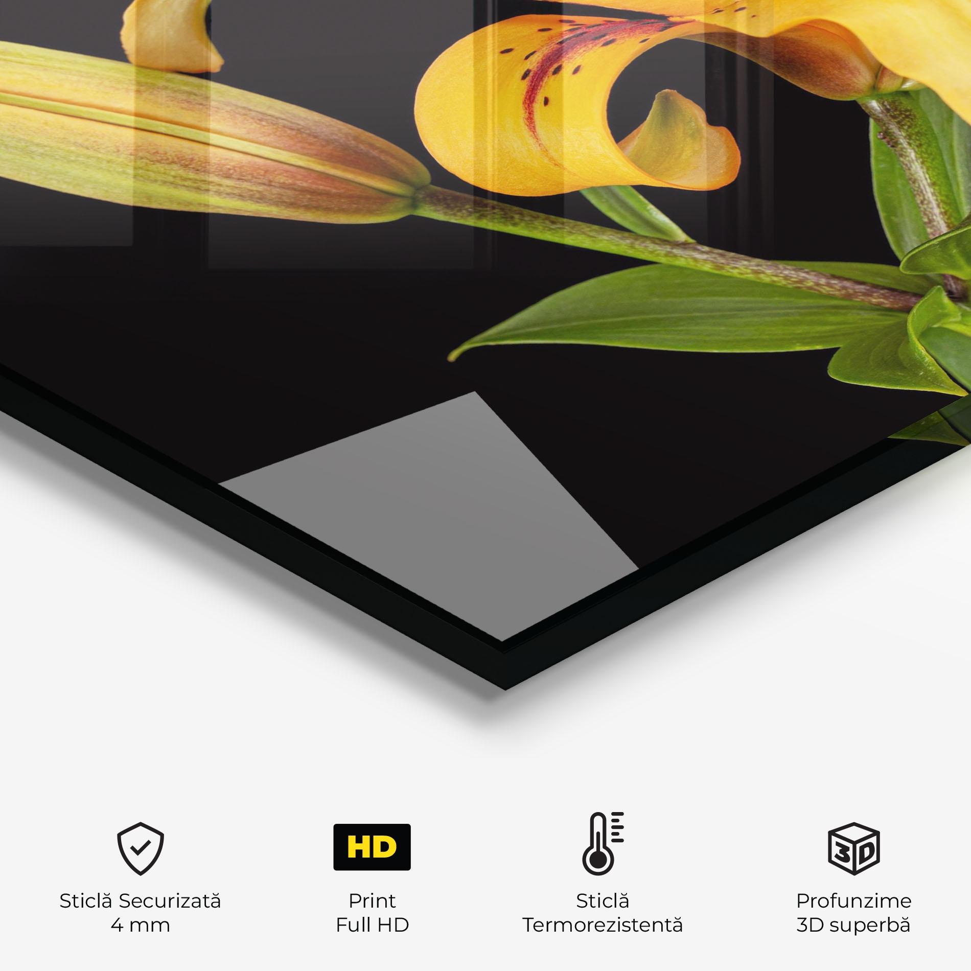 Panou Sticla Bucatarie Beautiful Yellow Lily mockup 2