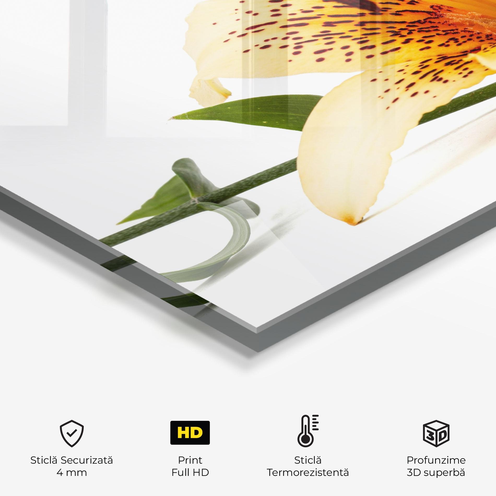 Panou Sticla Bucatarie Big Yellow Lily mockup 2