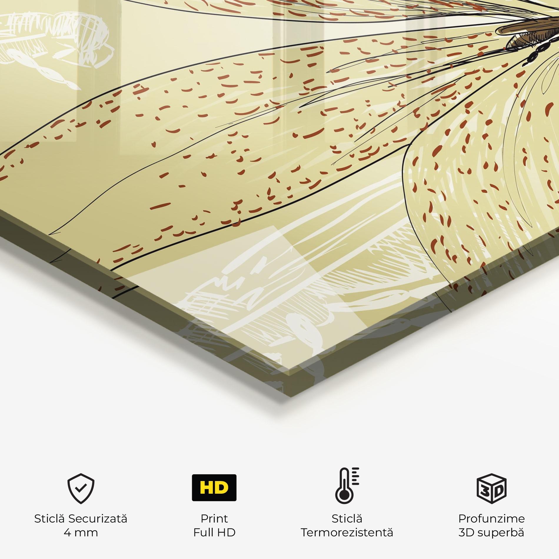 Panou Sticla Bucatarie Cream Lily Bee mockup 2