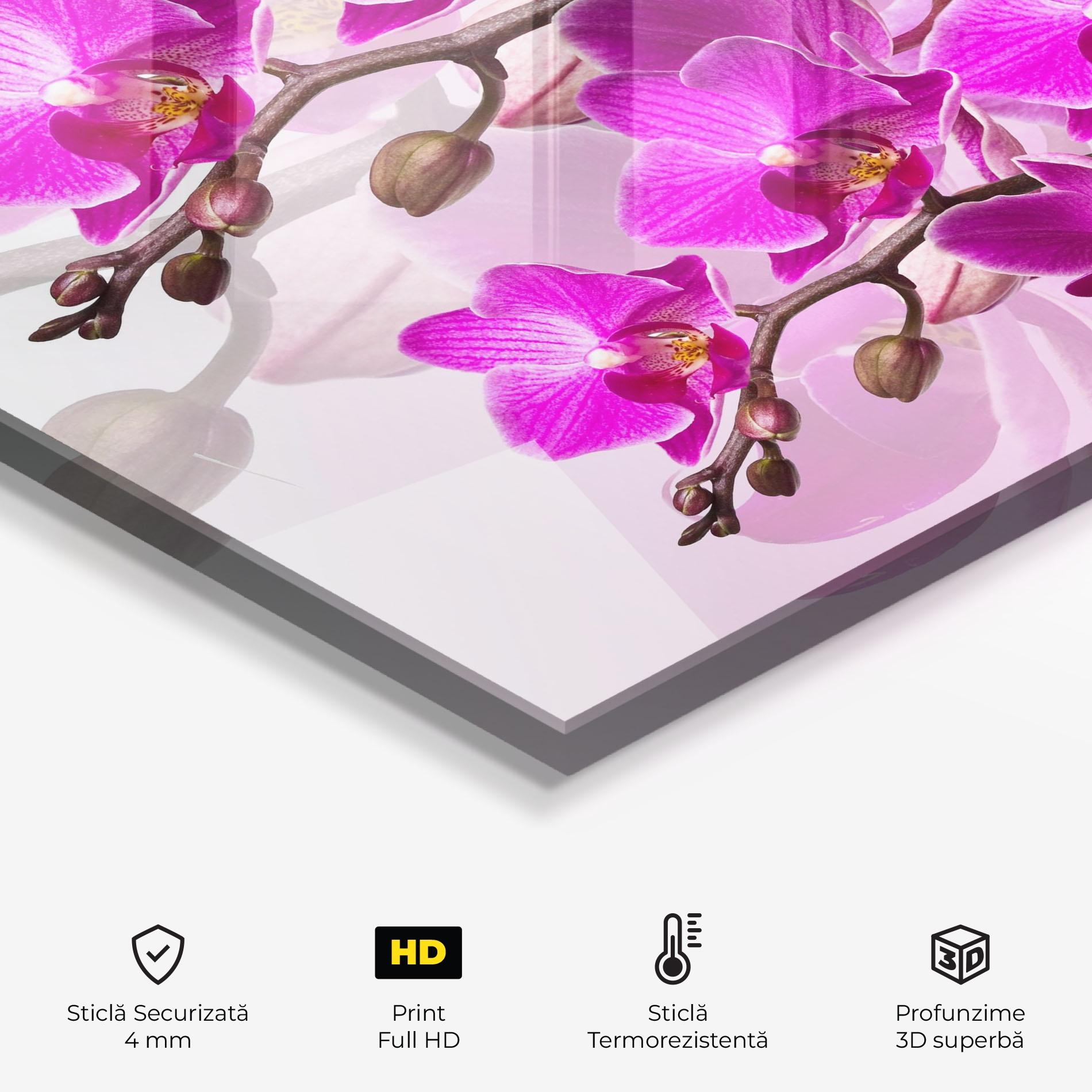 Panou Sticla Bucatarie Flori Roz mockup 2