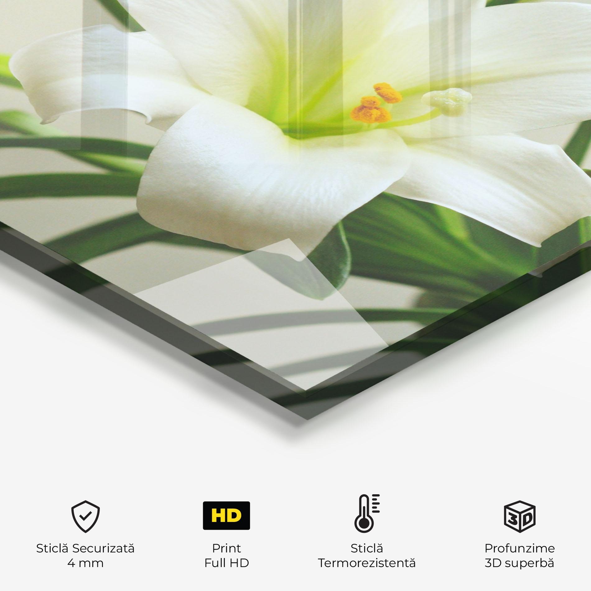 Panou Sticla Bucatarie Green Lily mockup 2