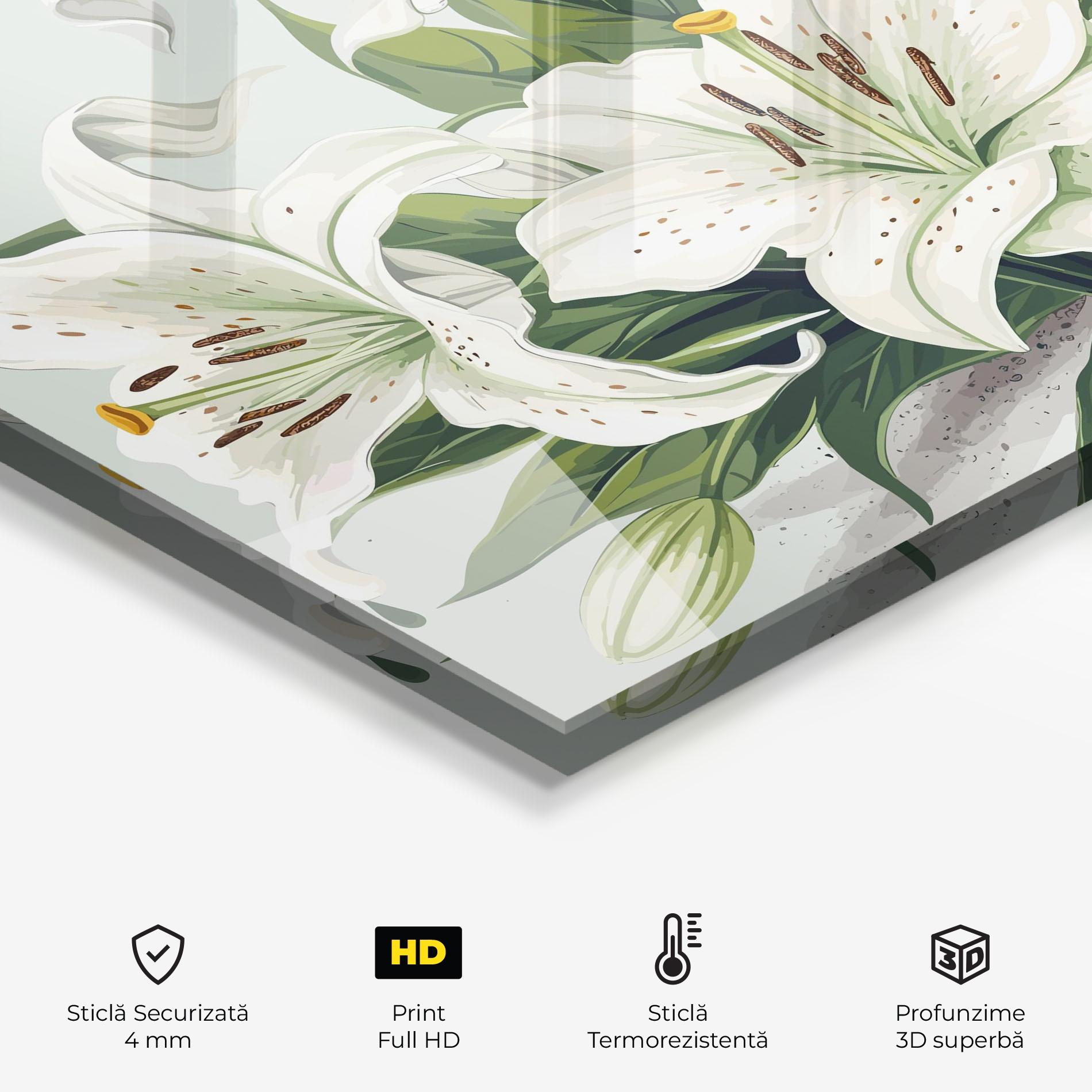 Panou Sticla Bucatarie Light Lily Art mockup 2