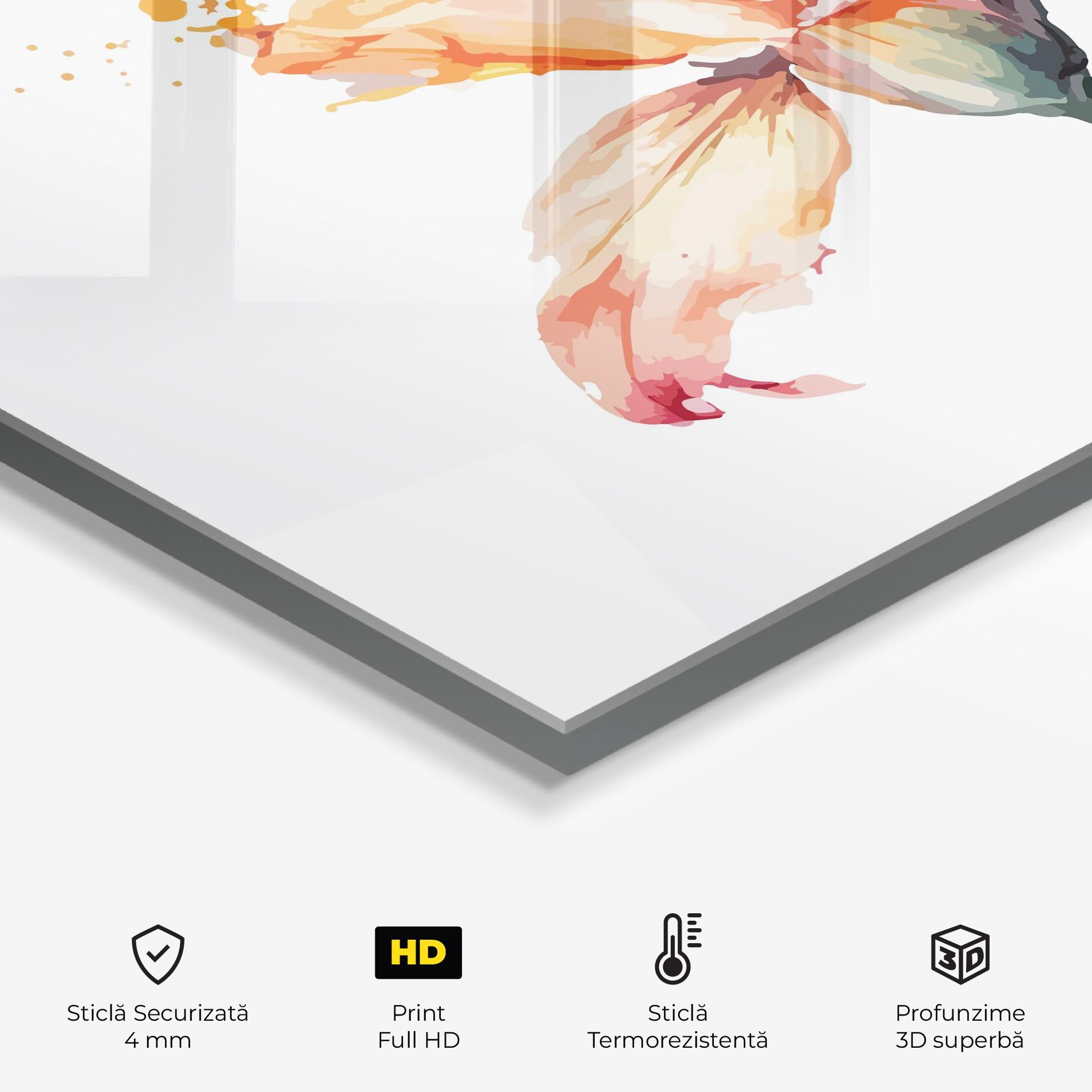 Panou Sticla Bucatarie Orange Purple Lily mockup 2