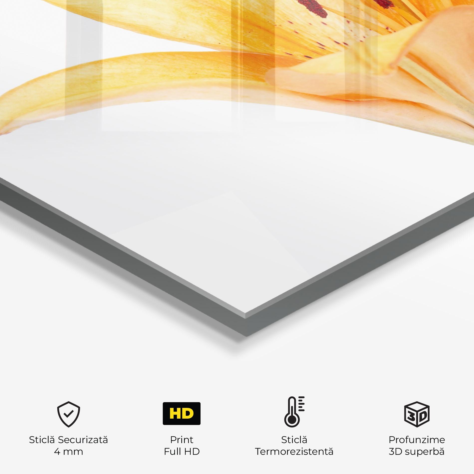 Panou Sticla Bucatarie Yellow With Orange Lily mockup 2