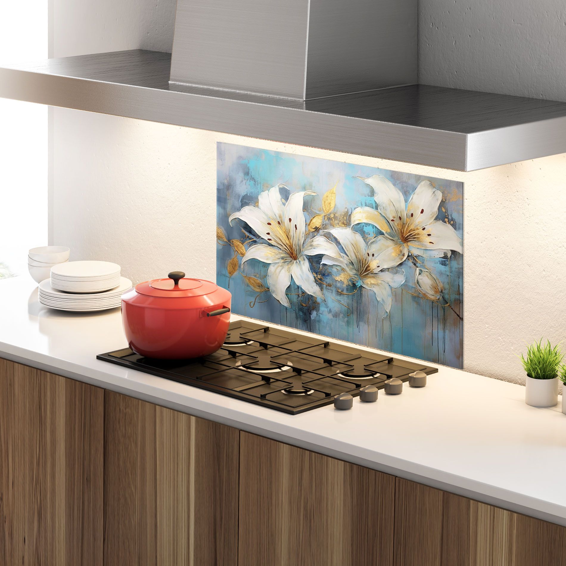 Lily With Gold Painting mockup 4